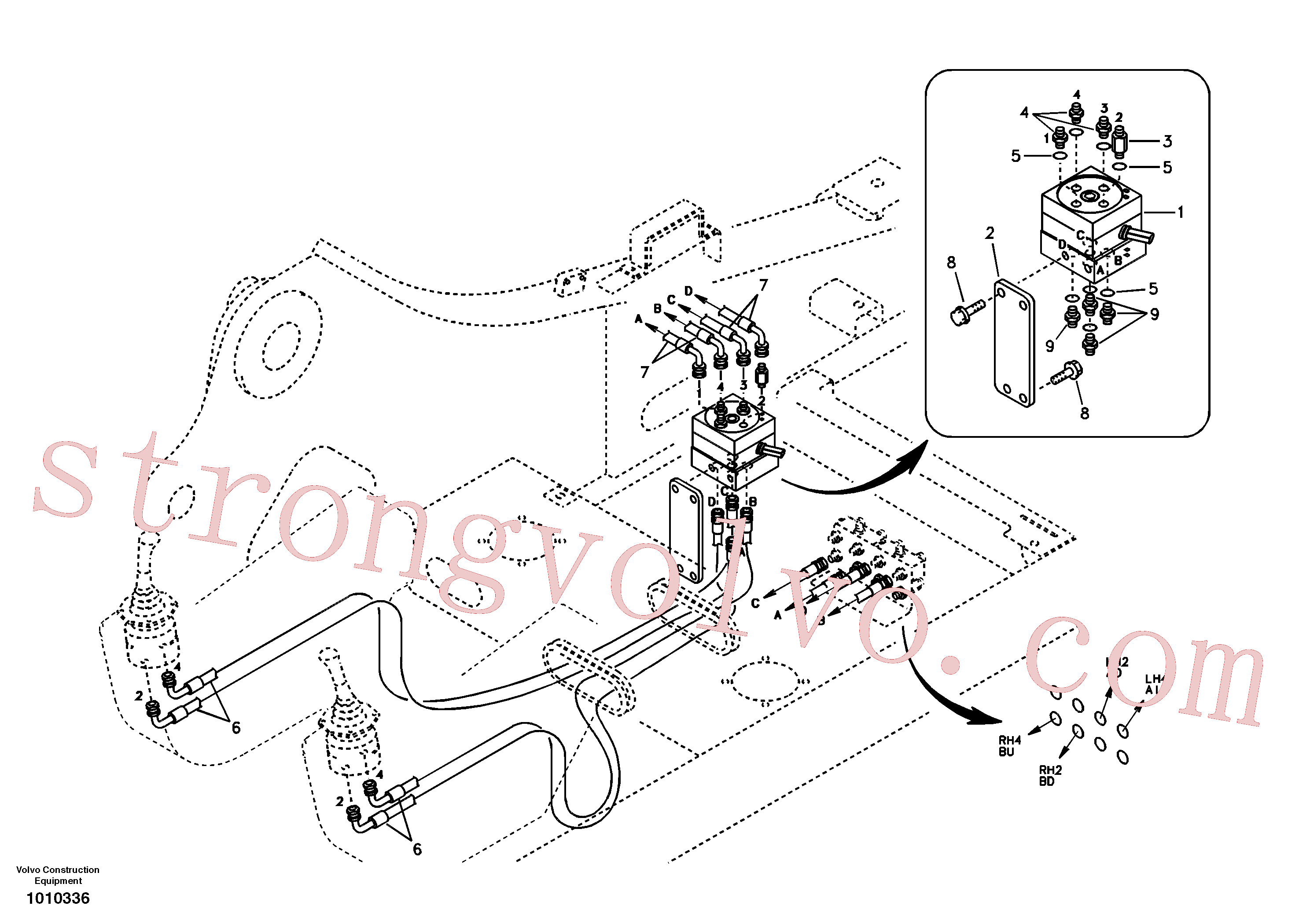 VOE14513036 Volvo Sistema servomotor, mudança da função da alavanca(1010336 Montagem)