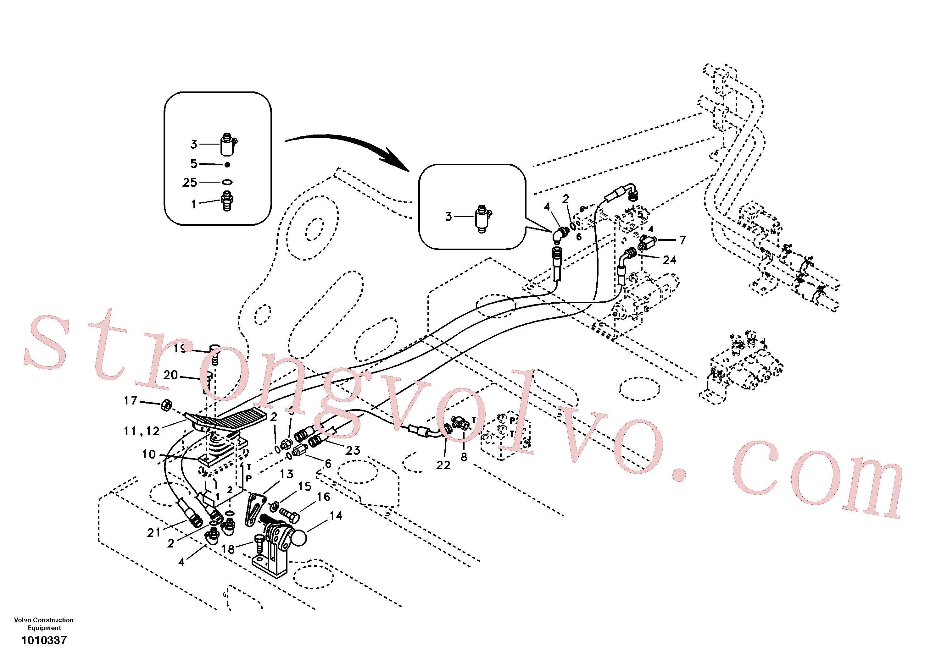 VOE14508247 Volvo Sistema servomotor, martelo e corte(1010337 Montagem)