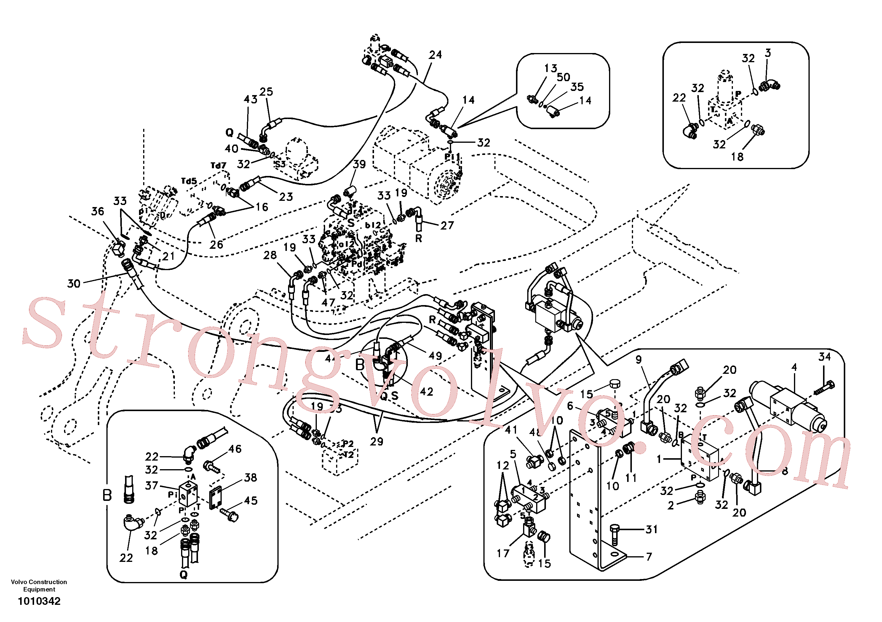 SA9453-03256 Volvo Hidráulica de serviço, martelo e cortador para fluxo da bomba principal(1010342 Montagem)