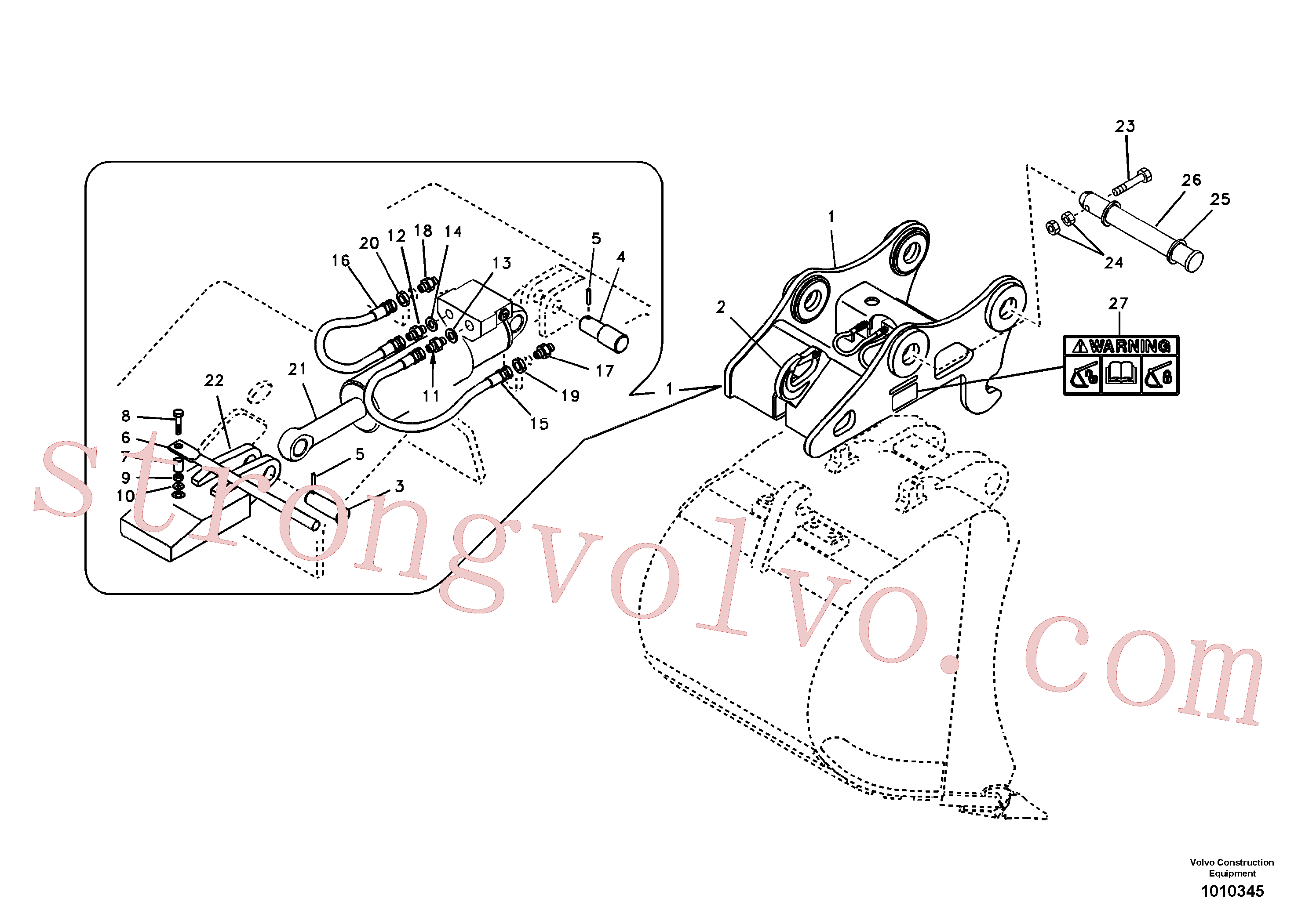 VOE14609909 Volvo Suporte de acoplamento, QuickFit(1010345 Montagem)