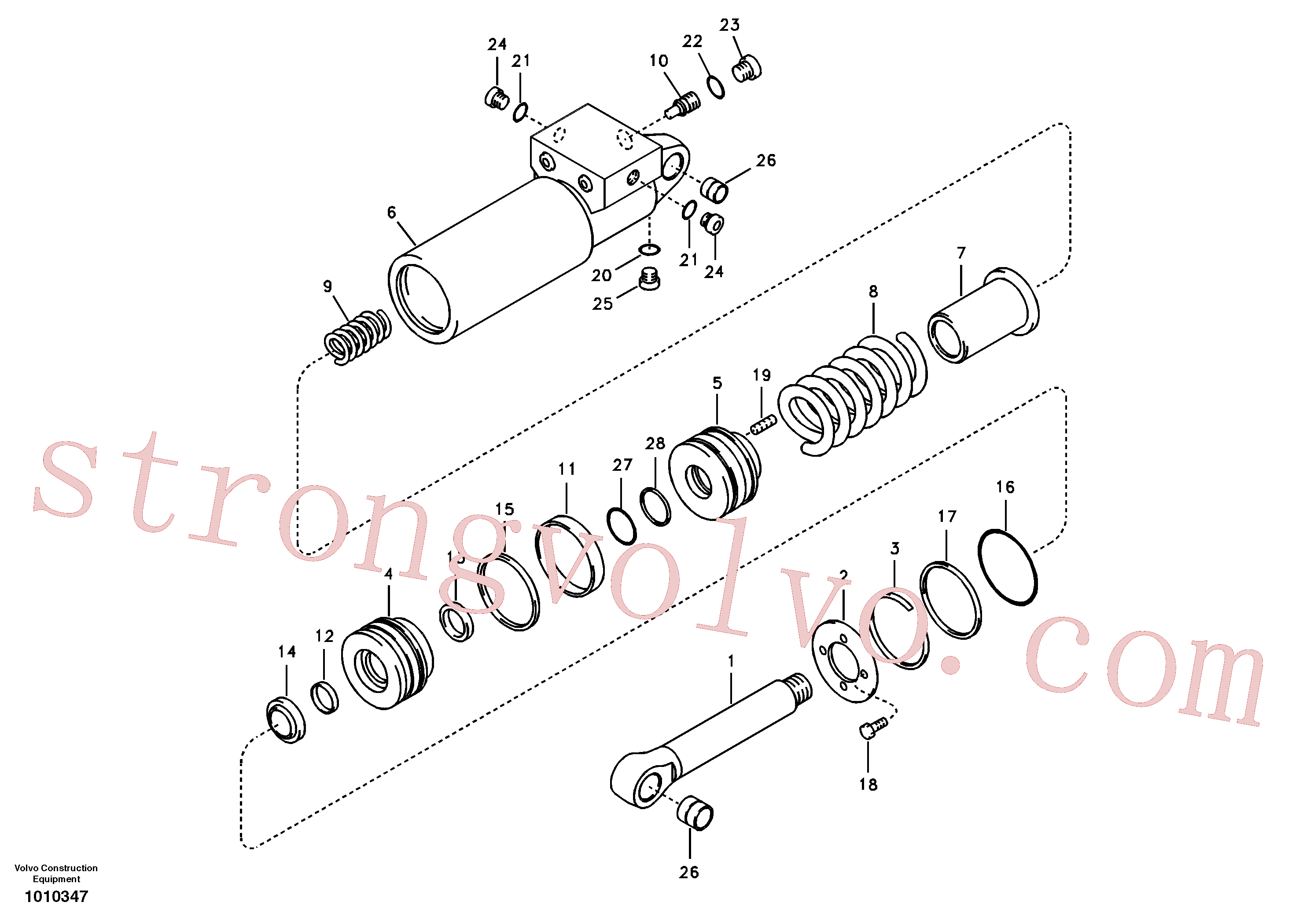 VOE14523124 Volvo Cilindro de encaixe rápido(1010347 Montagem)