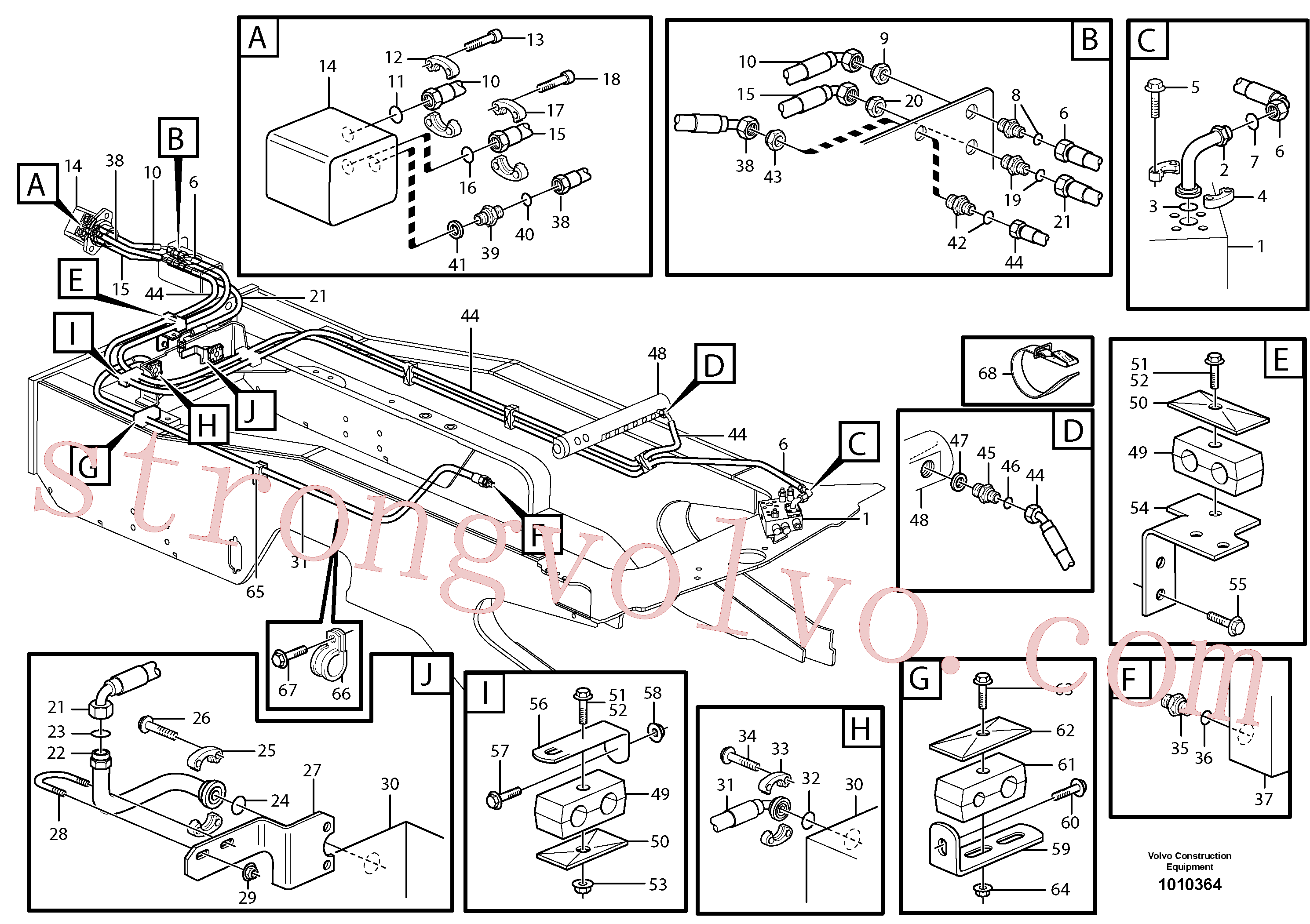 PJ4755034 Volvo Mangueiras para o accionamento do ventilador(1010364 Montagem)