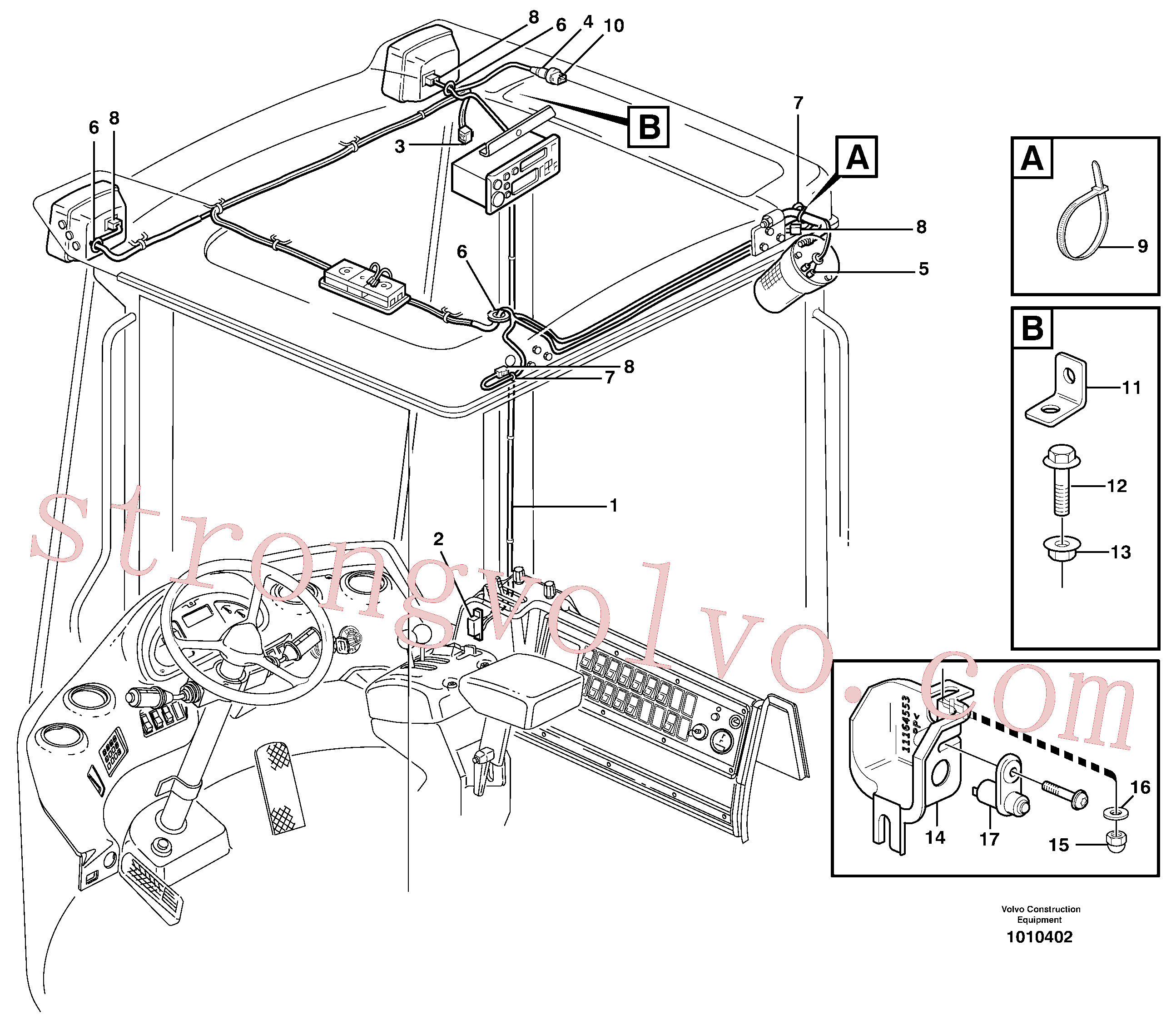 VOE14370760 Volvo Cablagem, tecto(1010402 Montagem)