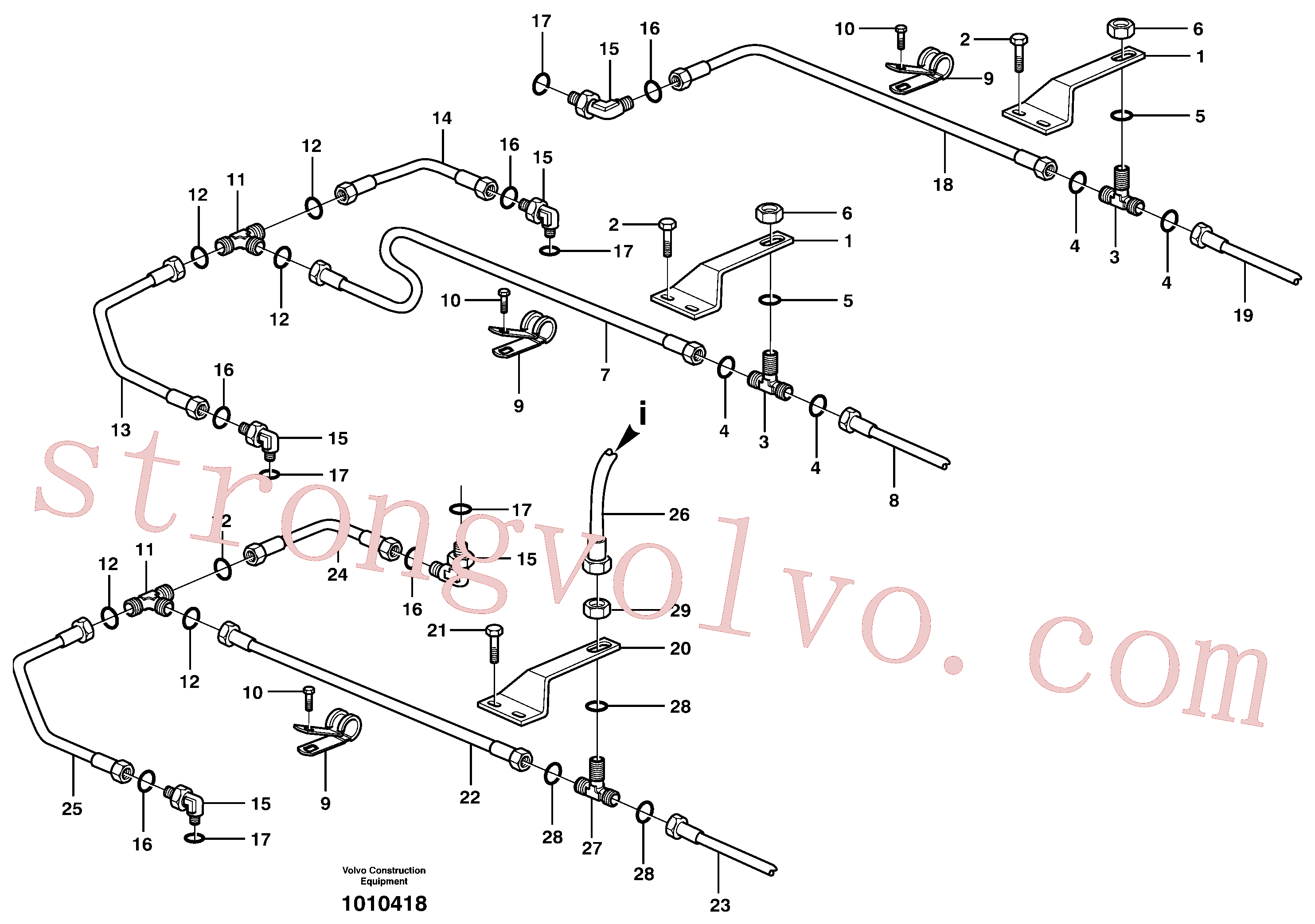 VOE932038 Volvo Tubo de travão com acessórios(1010418 Montagem)