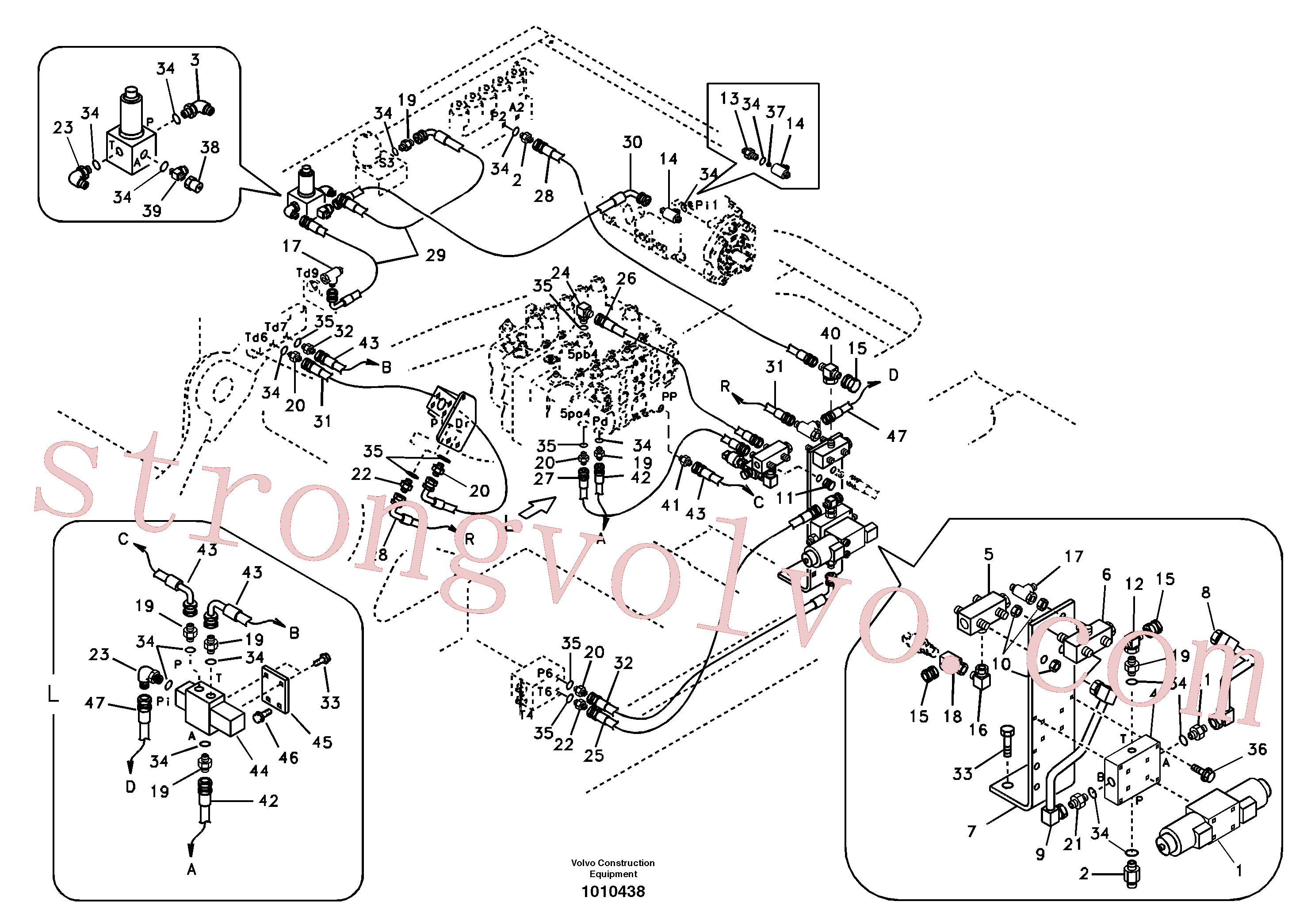SA9451-03267 Volvo Hidráulica de serviço, martelo e cortador para fluxo da bomba principal(1010438 Montagem)