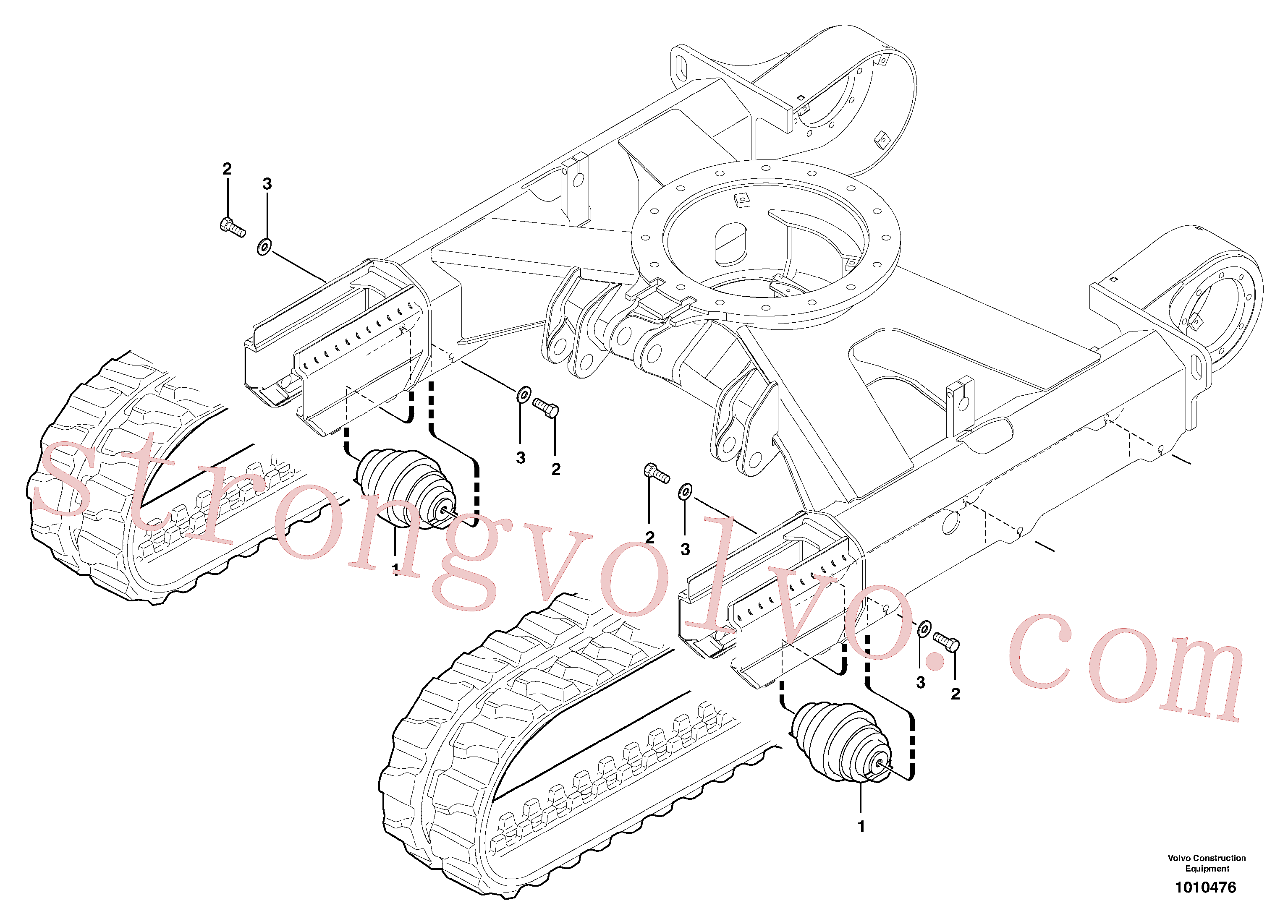 VOE983337 Volvo Rolete inferior (rastos de borracha)(1010476 Montagem)