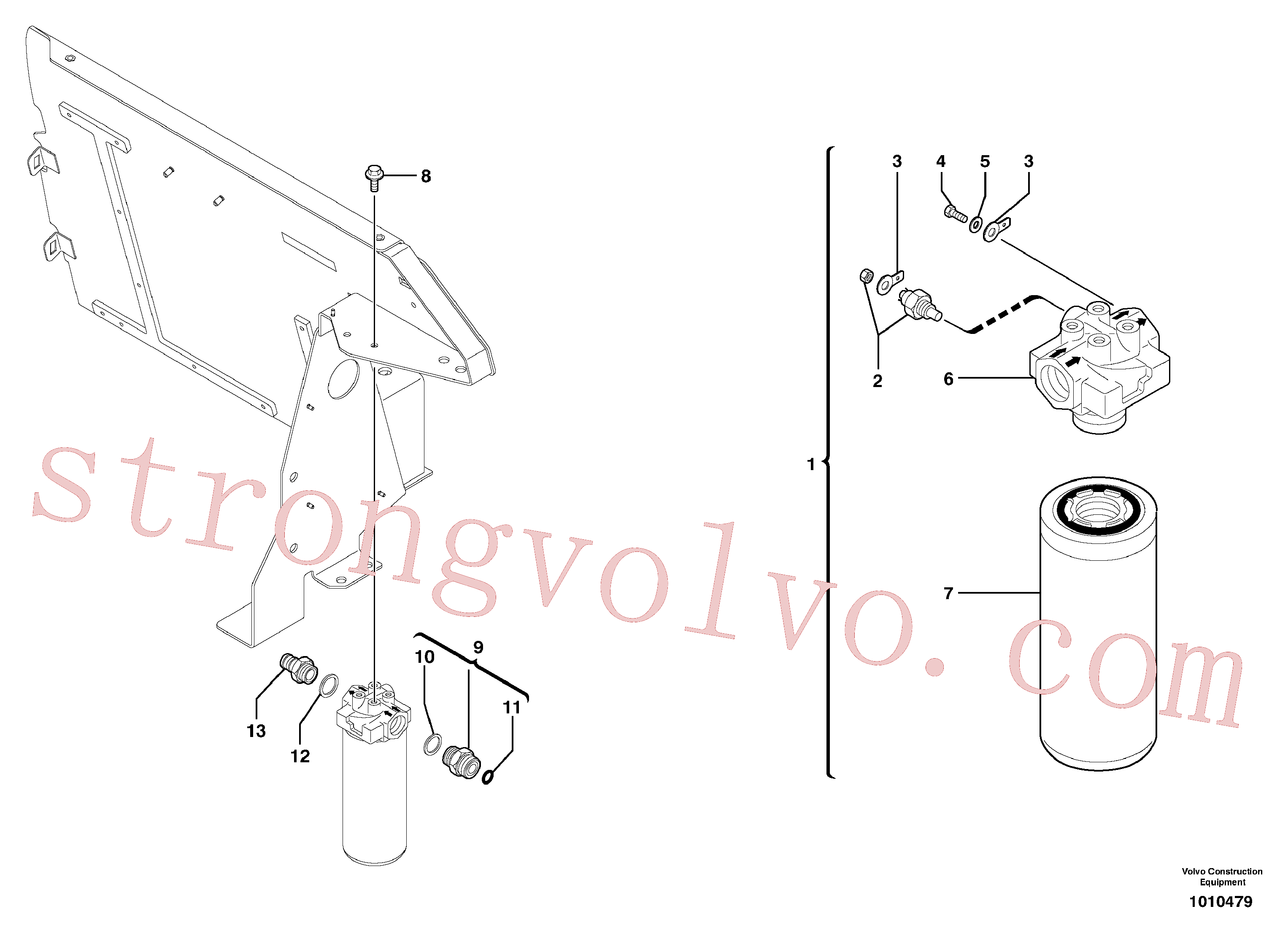 VOE11716461 Volvo Filtro de óleo hidráulico(1010479 Montagem)