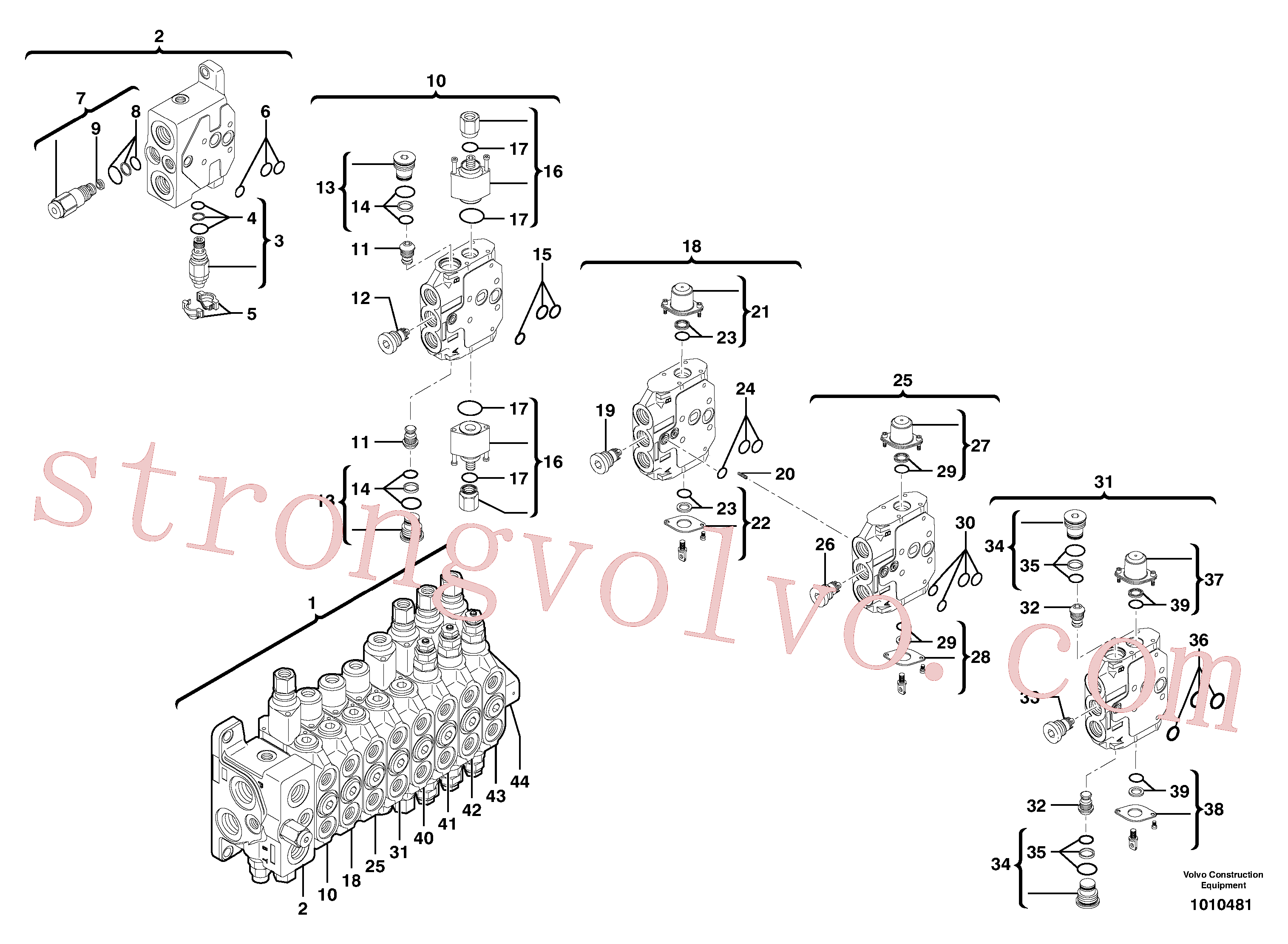 PJ7417728 Volvo Válvula de comando: 8 carretos(1010481 Montagem)