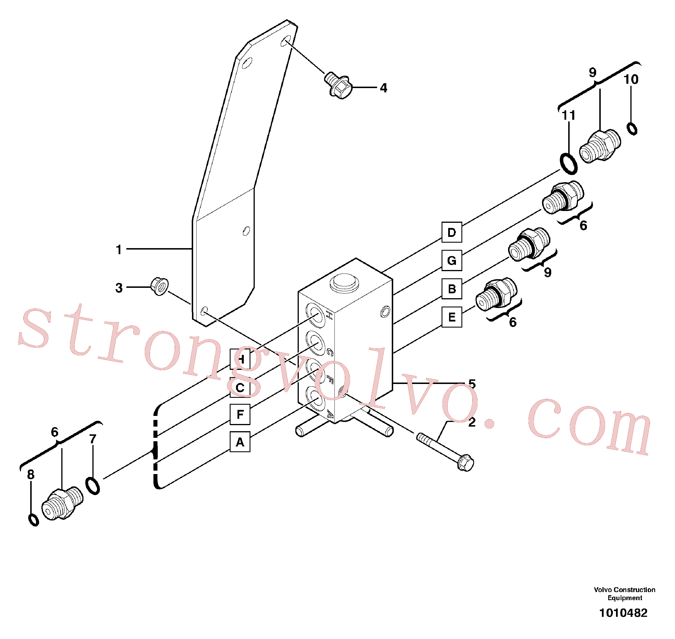 VOE965177 Volvo Instalação do interruptor do selector de comando(1010482 Montagem)