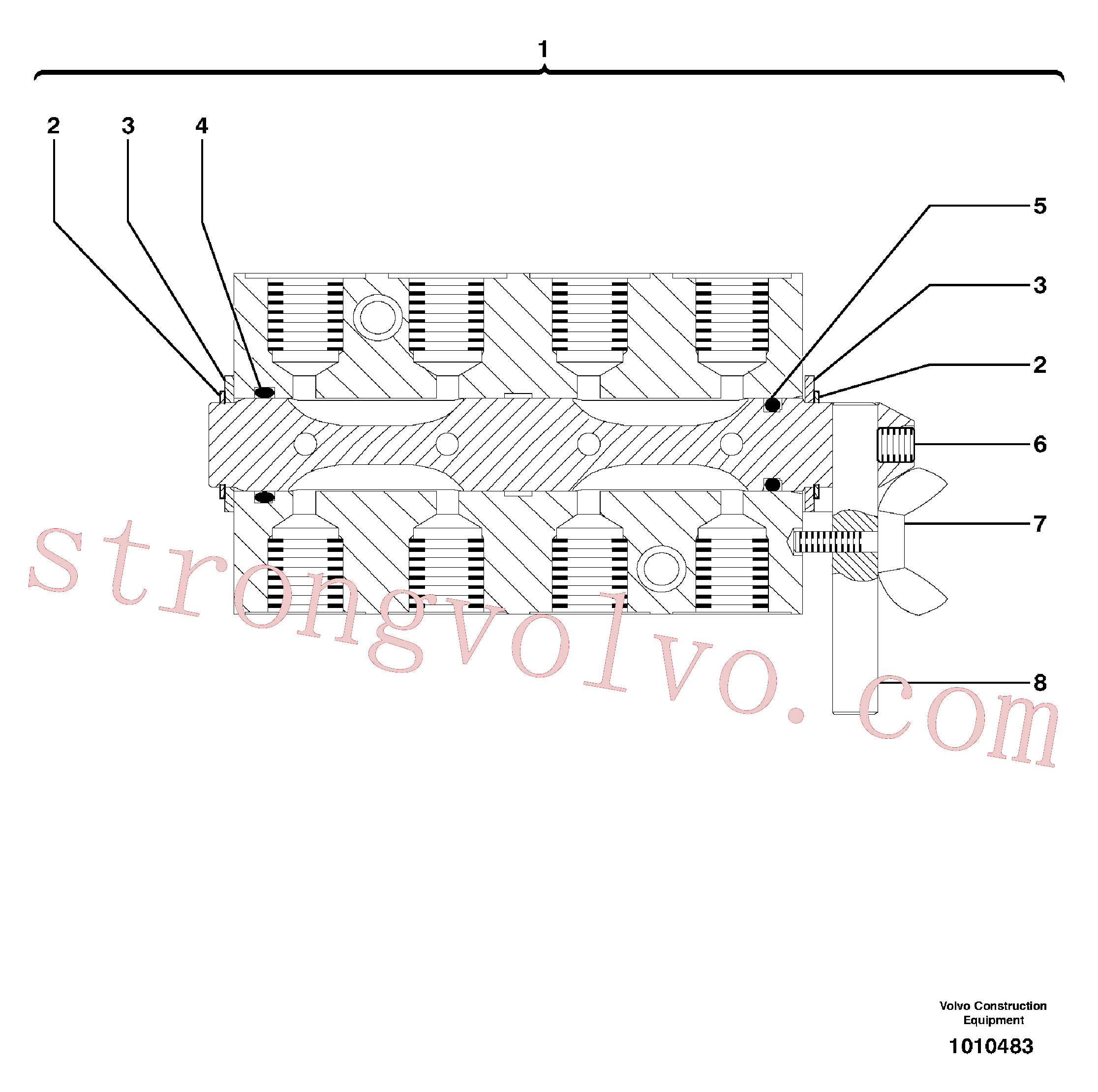 PJ7417865 Volvo Interruptor do selector de comando do equipamento padrão ou ISO (EUA)(1010483 Montagem)
