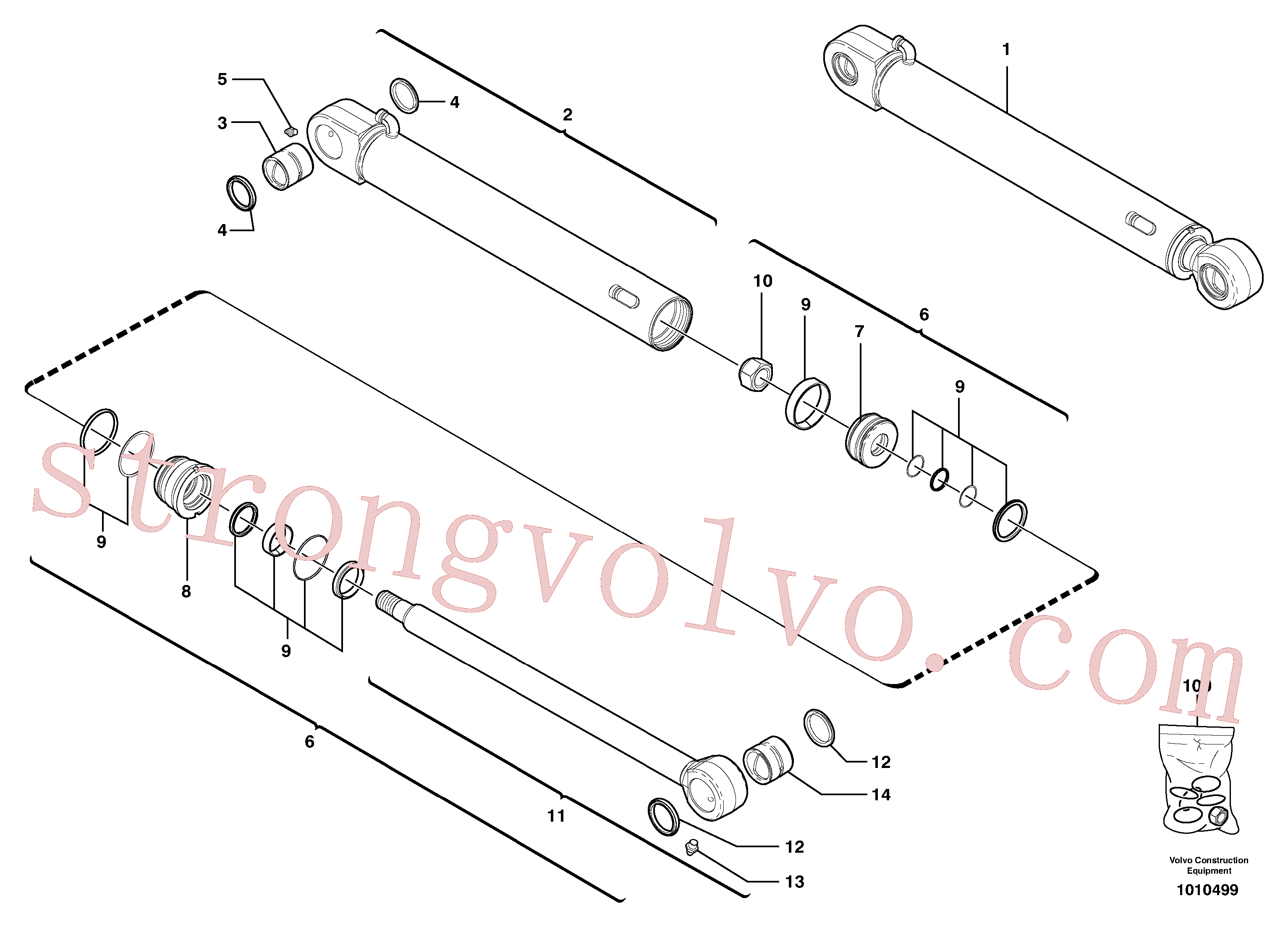 VOE15174598 Volvo Cilindro de balde(1010499 Montagem)