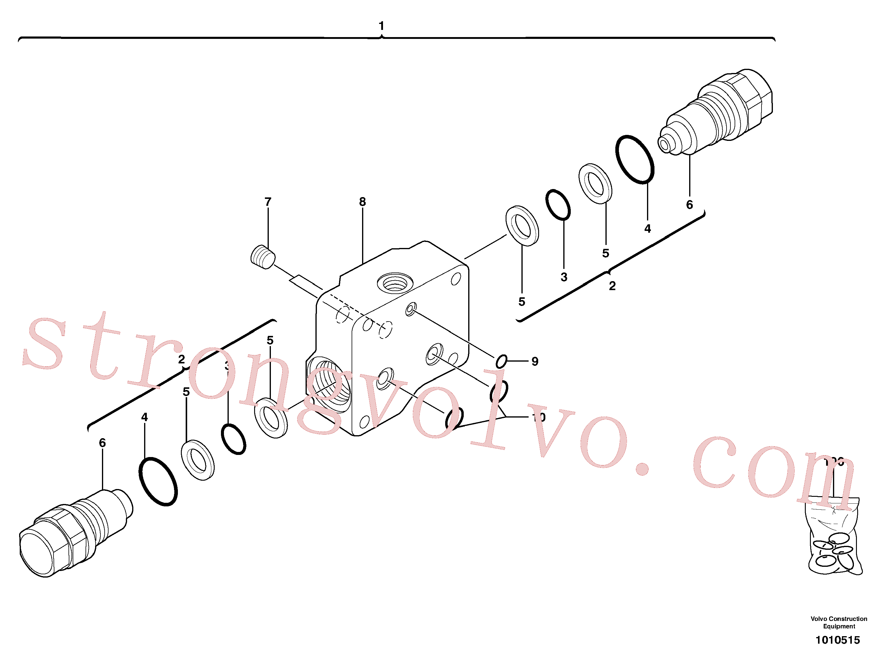 PJ7417316 Volvo Válvula de equilíbrio (em curso)(1010515 Montagem)