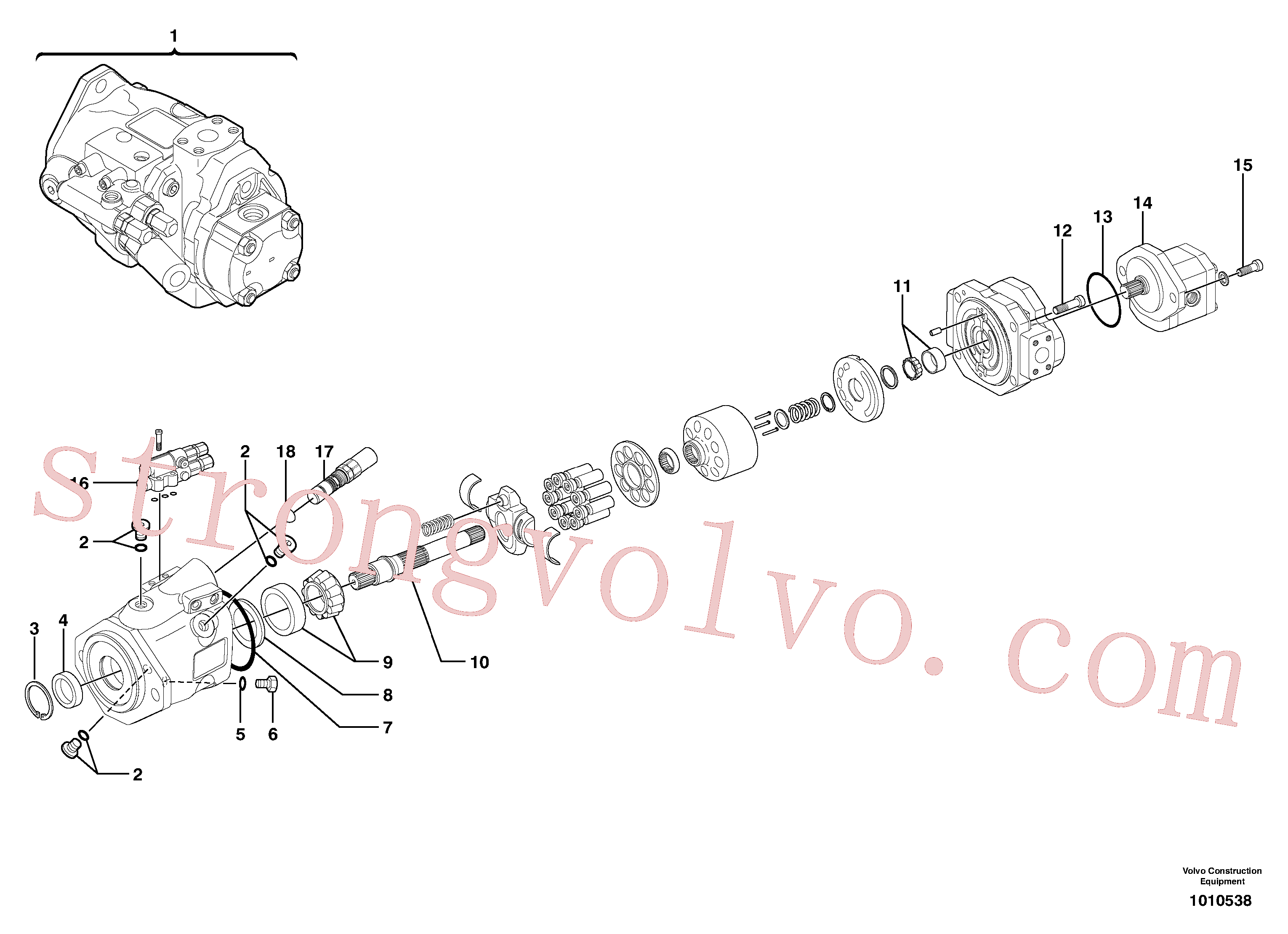 VOE11712917 Volvo Bomba hidráulica(1010538 Montagem)