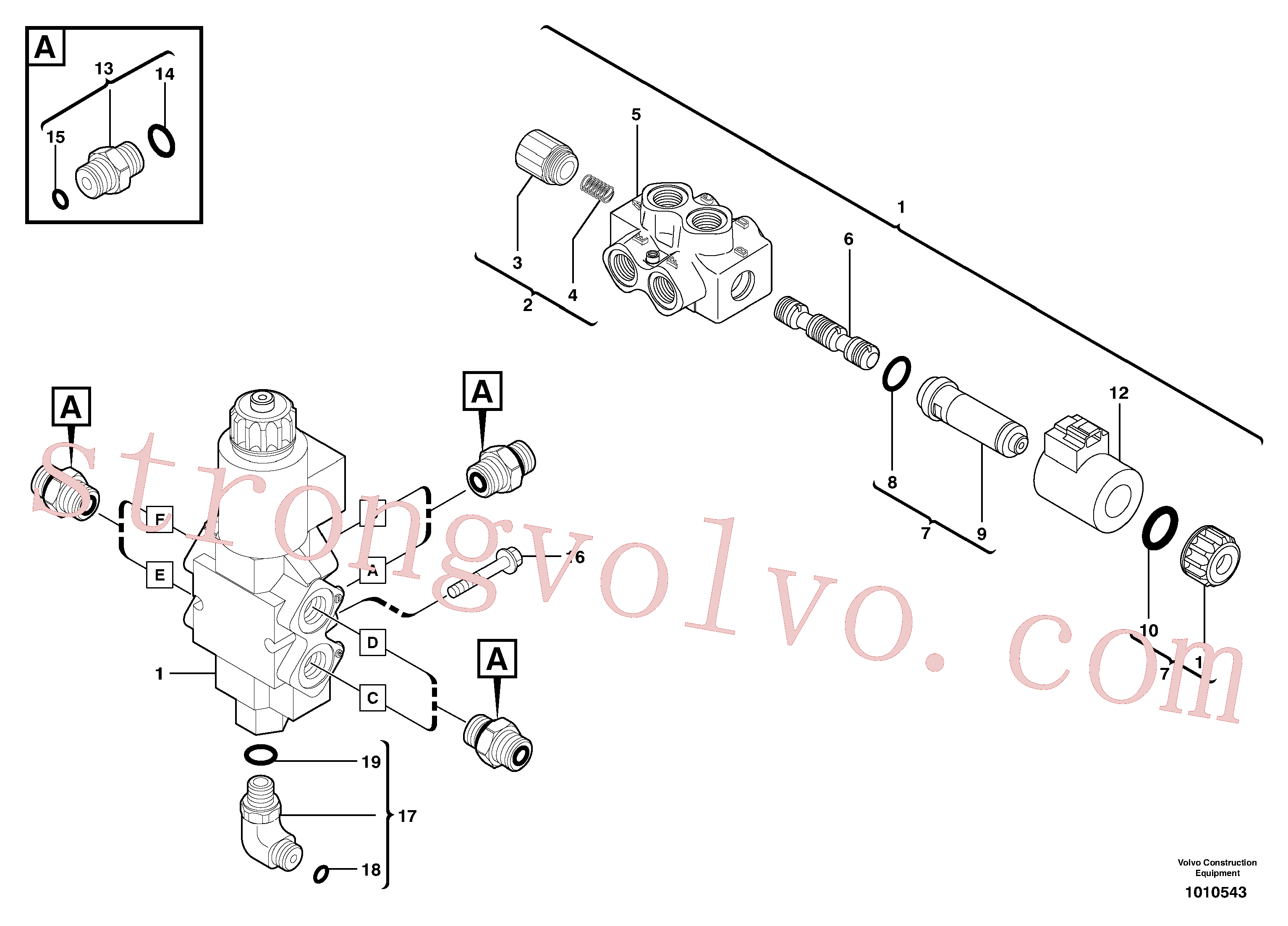 Volvo Acessórios para escavadeira VOE11801033 Válvula Acessórios