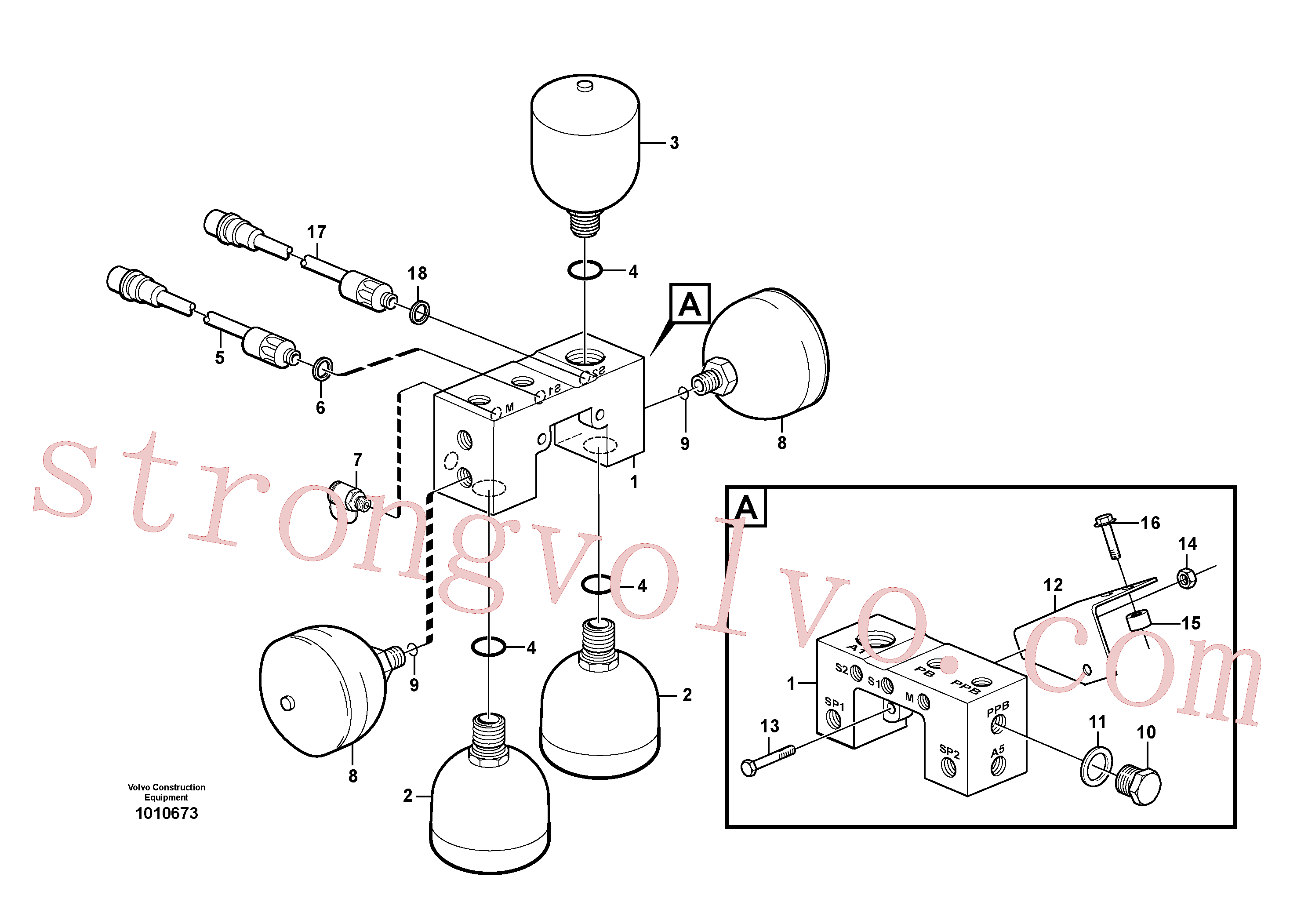 Volvo VOE11148622 Corpo da válvula Volvo Acessórios para escavadeira