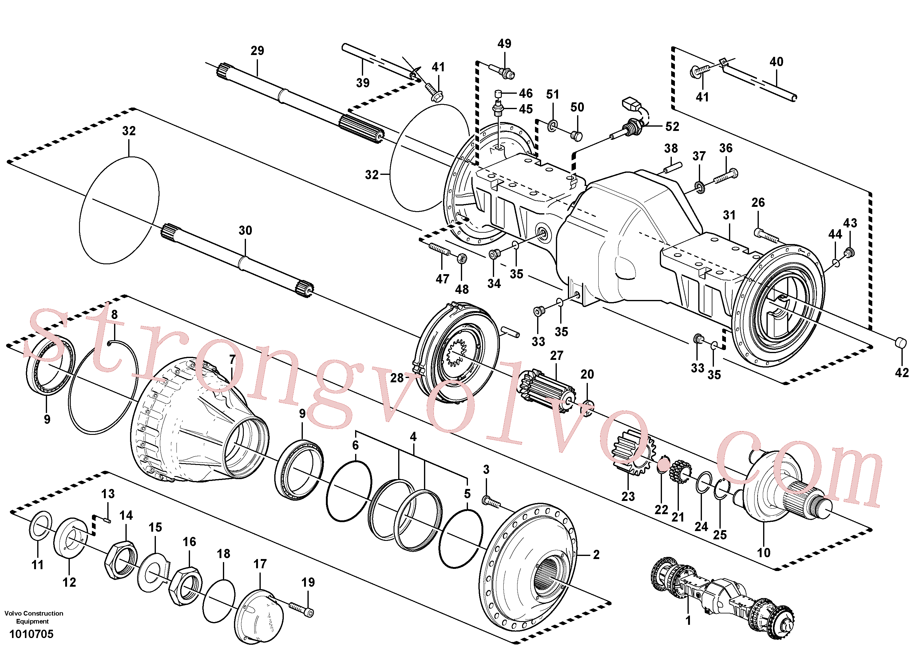 VOE941912 Volvo Eixo planetário, dianteiro(1010705 Montagem)