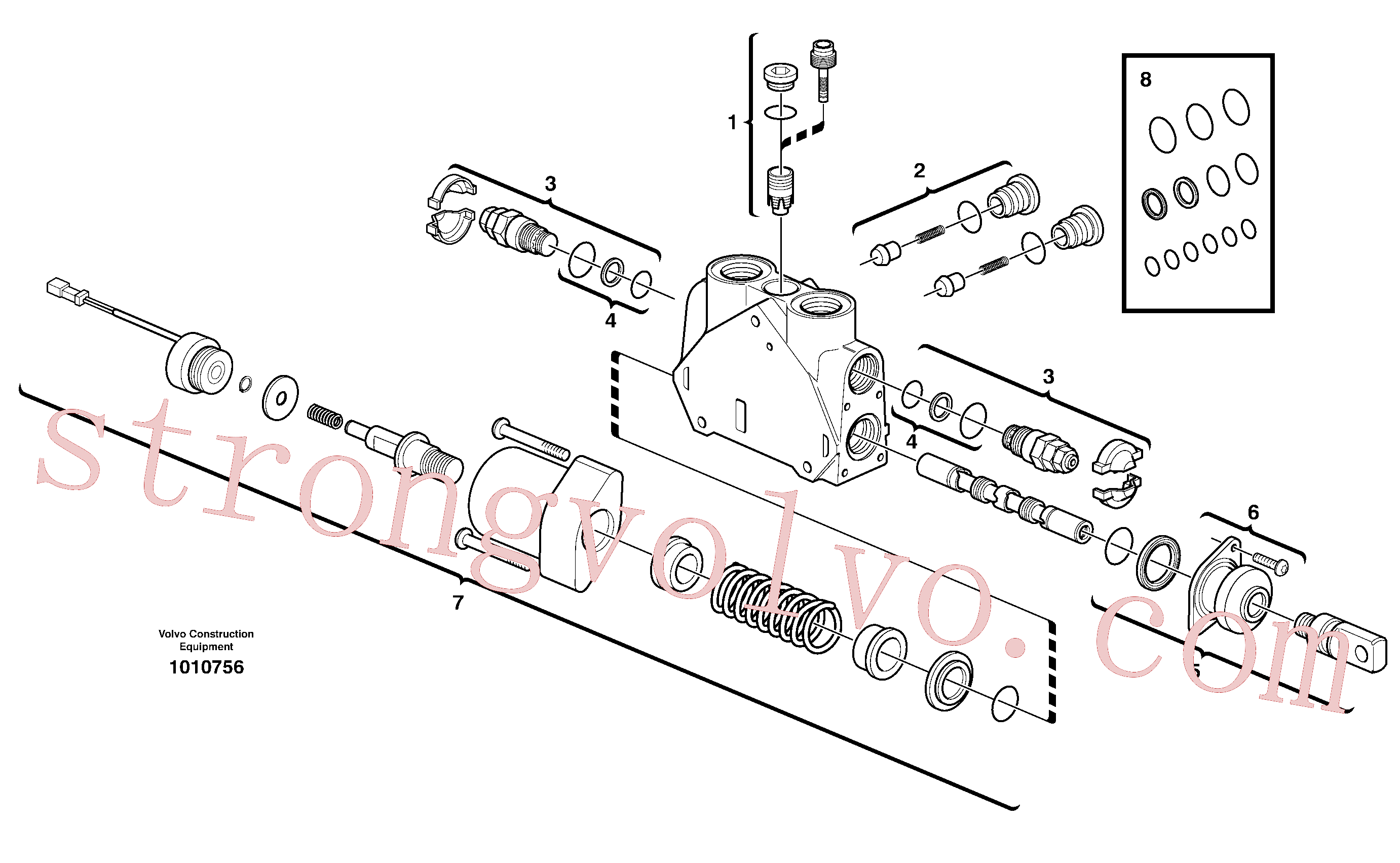VOE11715251 Volvo Secção da válvula(1010756 Montagem)