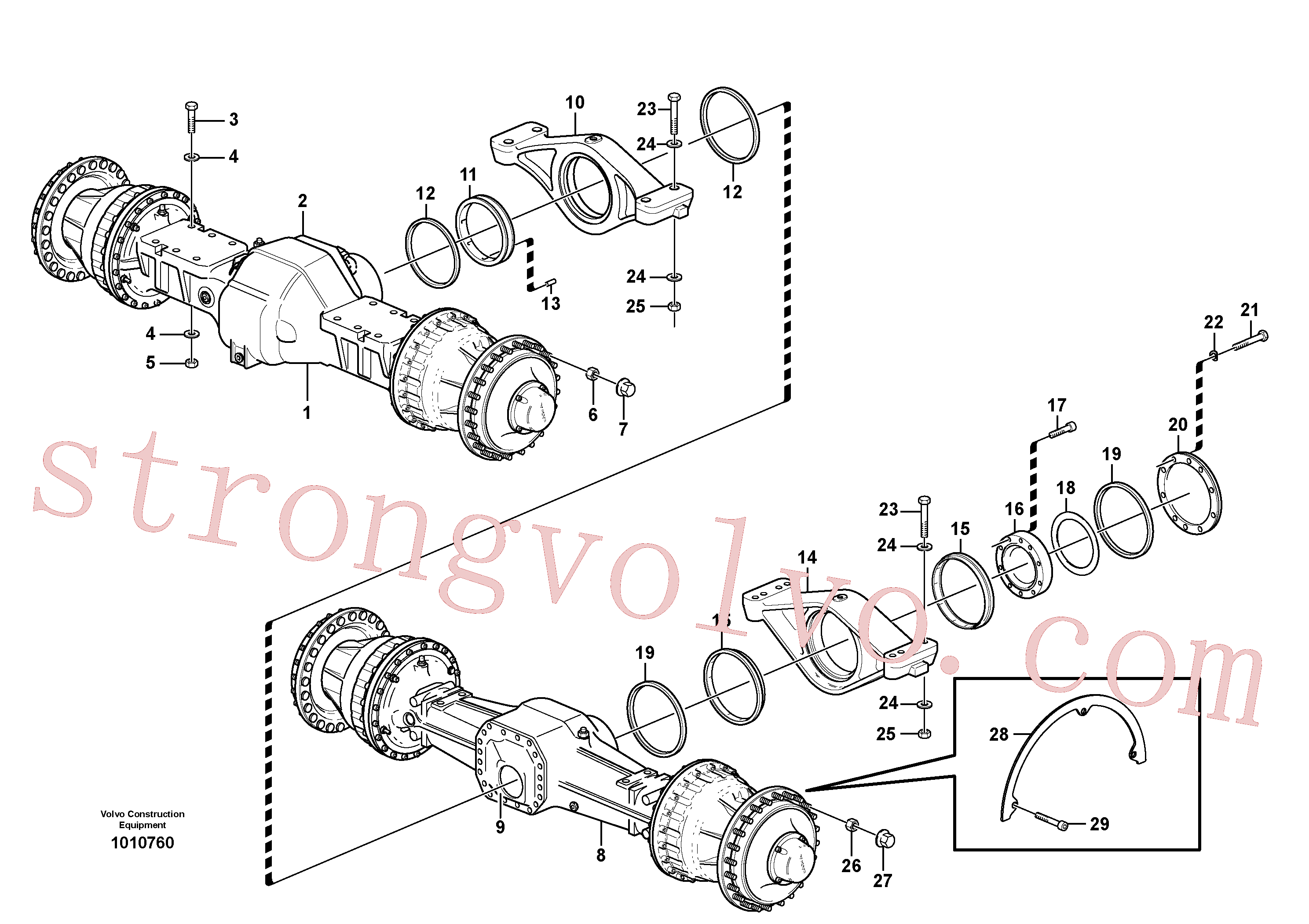 VOE11100354 Volvo Eixos planetários com acessórios(1010760 Montagem)