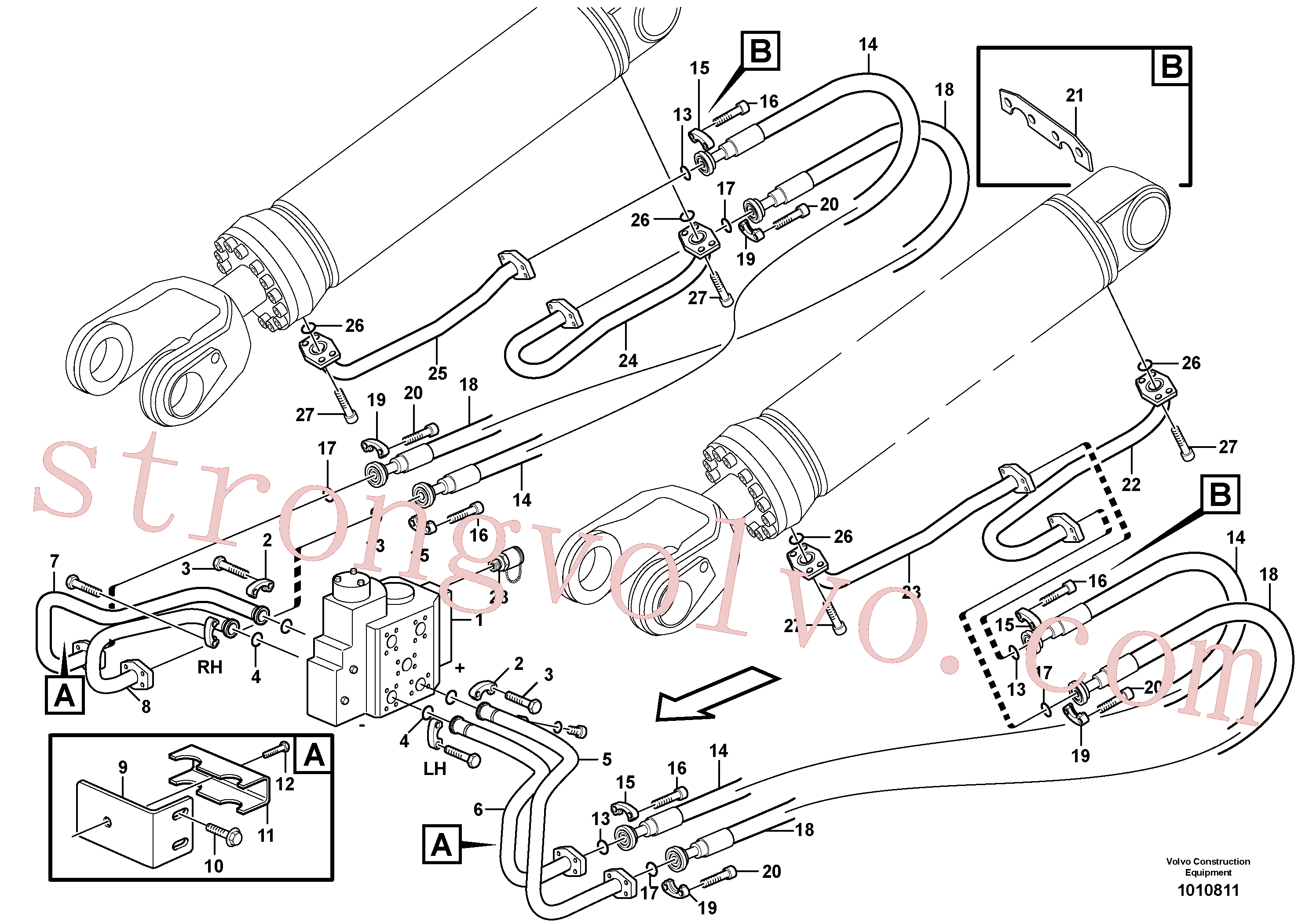 VOE990951 Volvo Função de elevação, Sistema hidráulico, função de elevação(1010811 Montagem)
