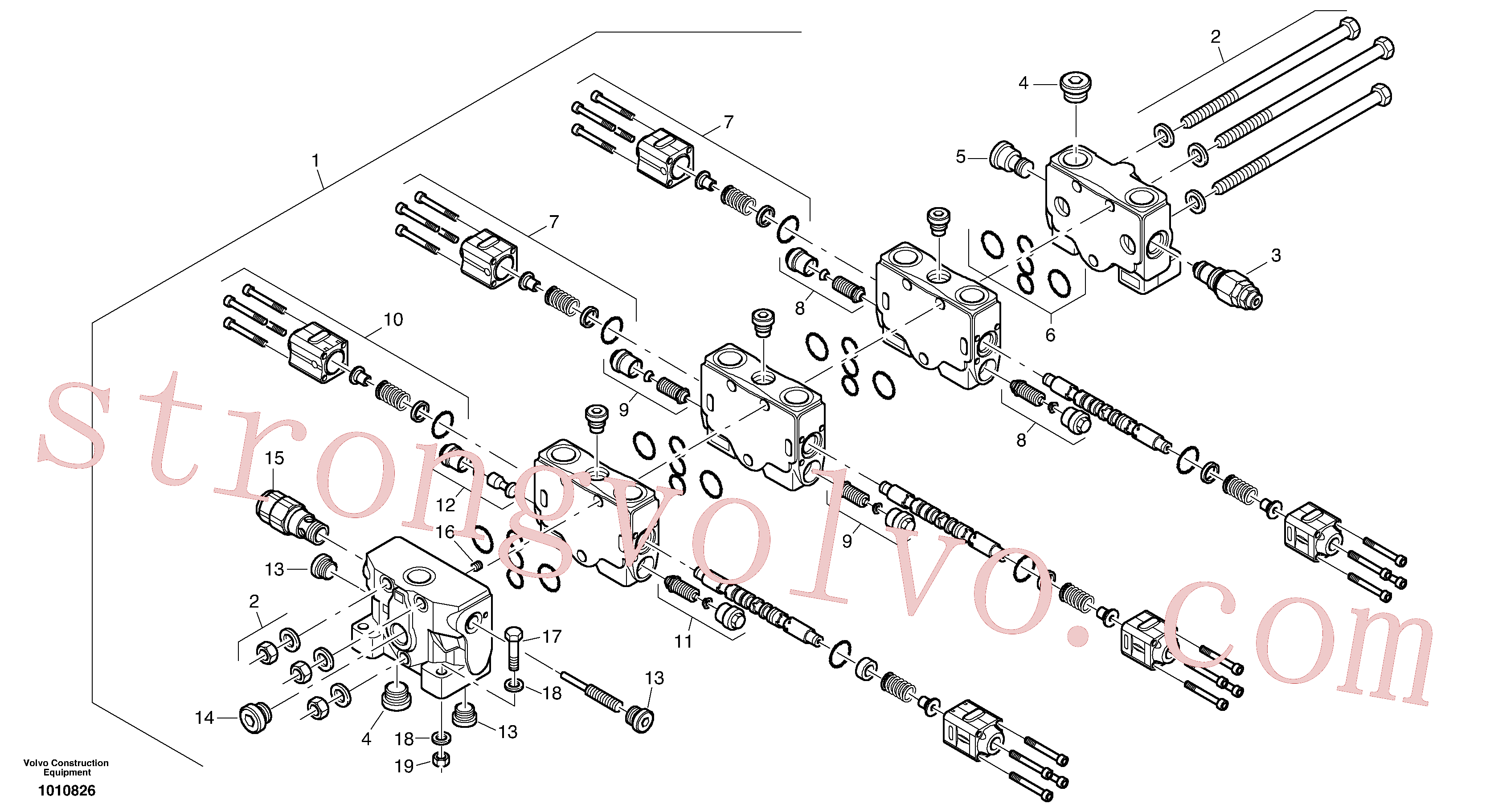 VOE11370780 Volvo Válvula de comando(1010826 Montagem)
