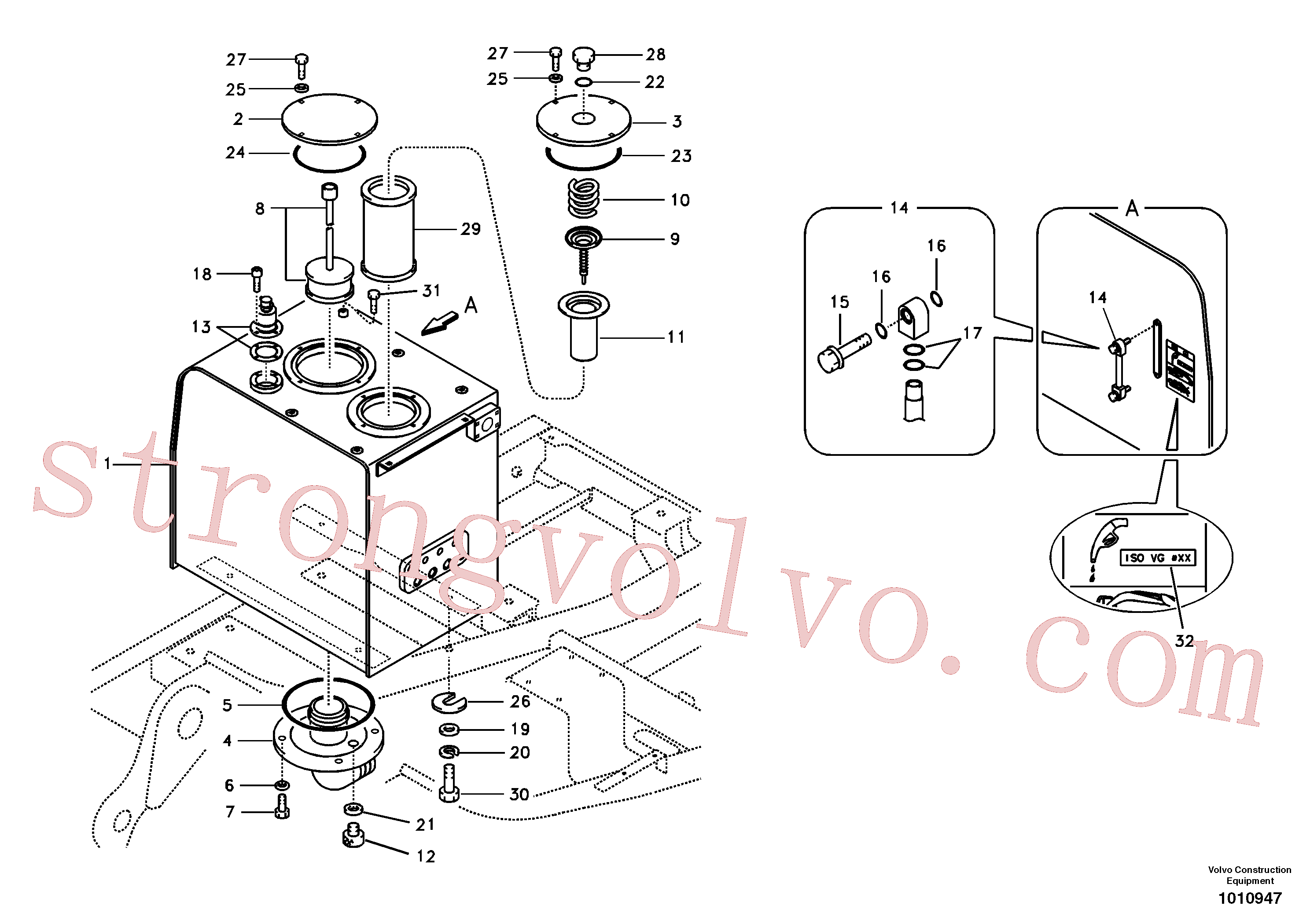 VOE14524761 Volvo Depósito de óleo hidráulico(1010947 Montagem)