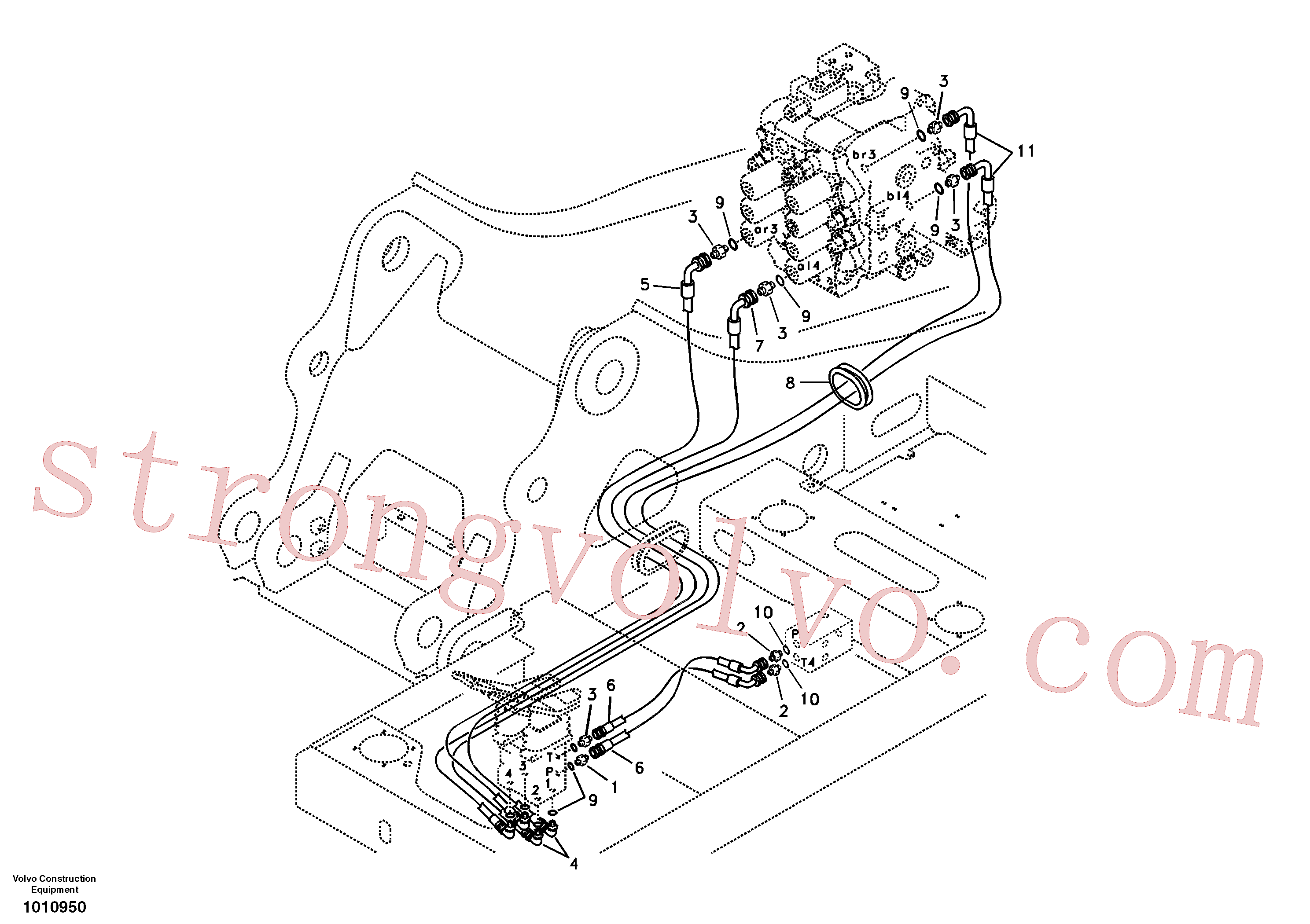 SA9453-03243 Volvo Sistema servomotor, válvula de comando para pedal da válvula de comando(1010950 Montagem)