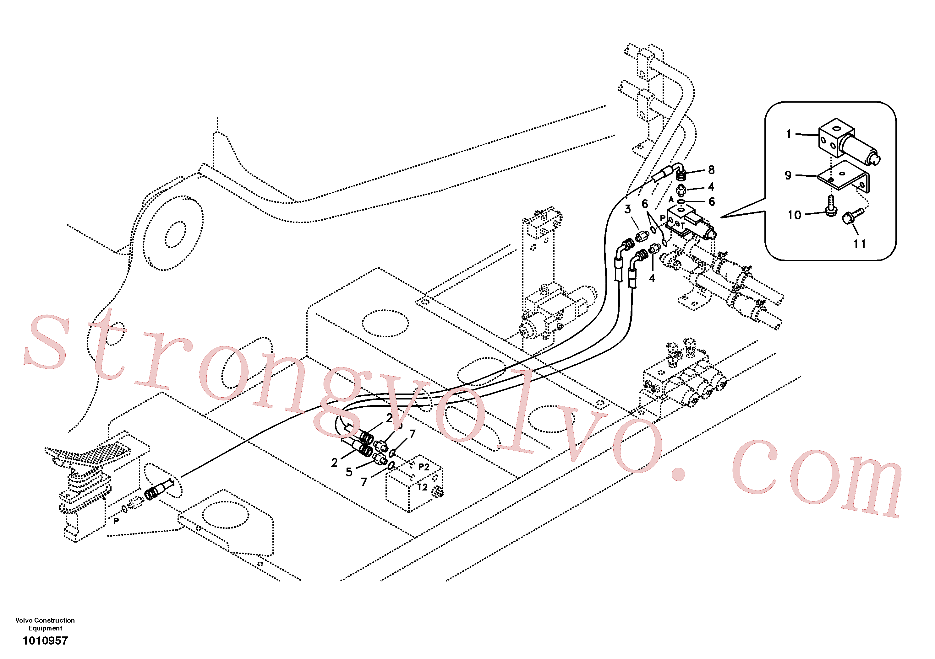 SA9453-02244 Volvo Sistema servomotor, martelo e corte(1010957 Montagem)