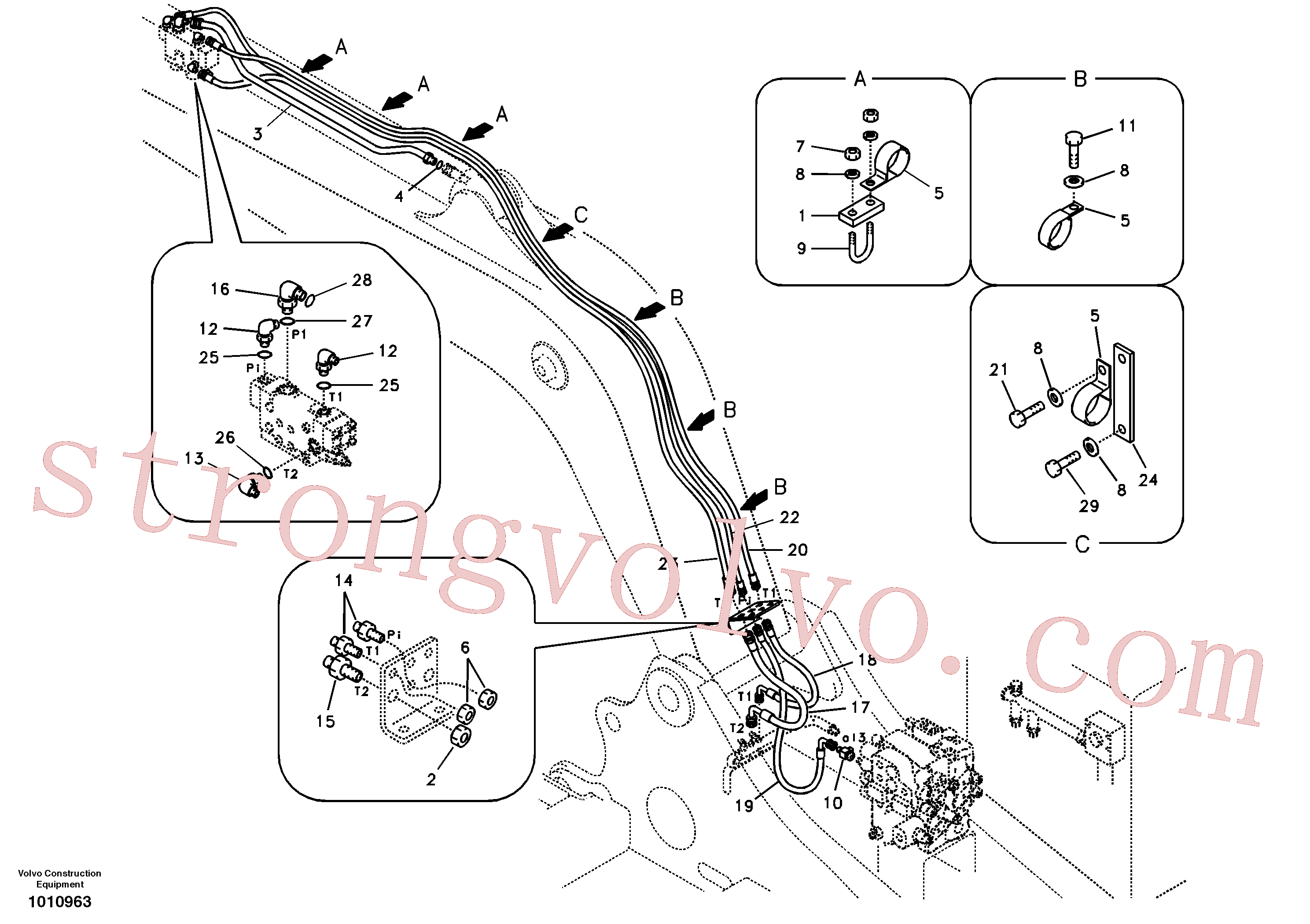 VOE14515381 Volvo Hidráulica de serviço, ruptura do braço de afundamento(1010963 Montagem)