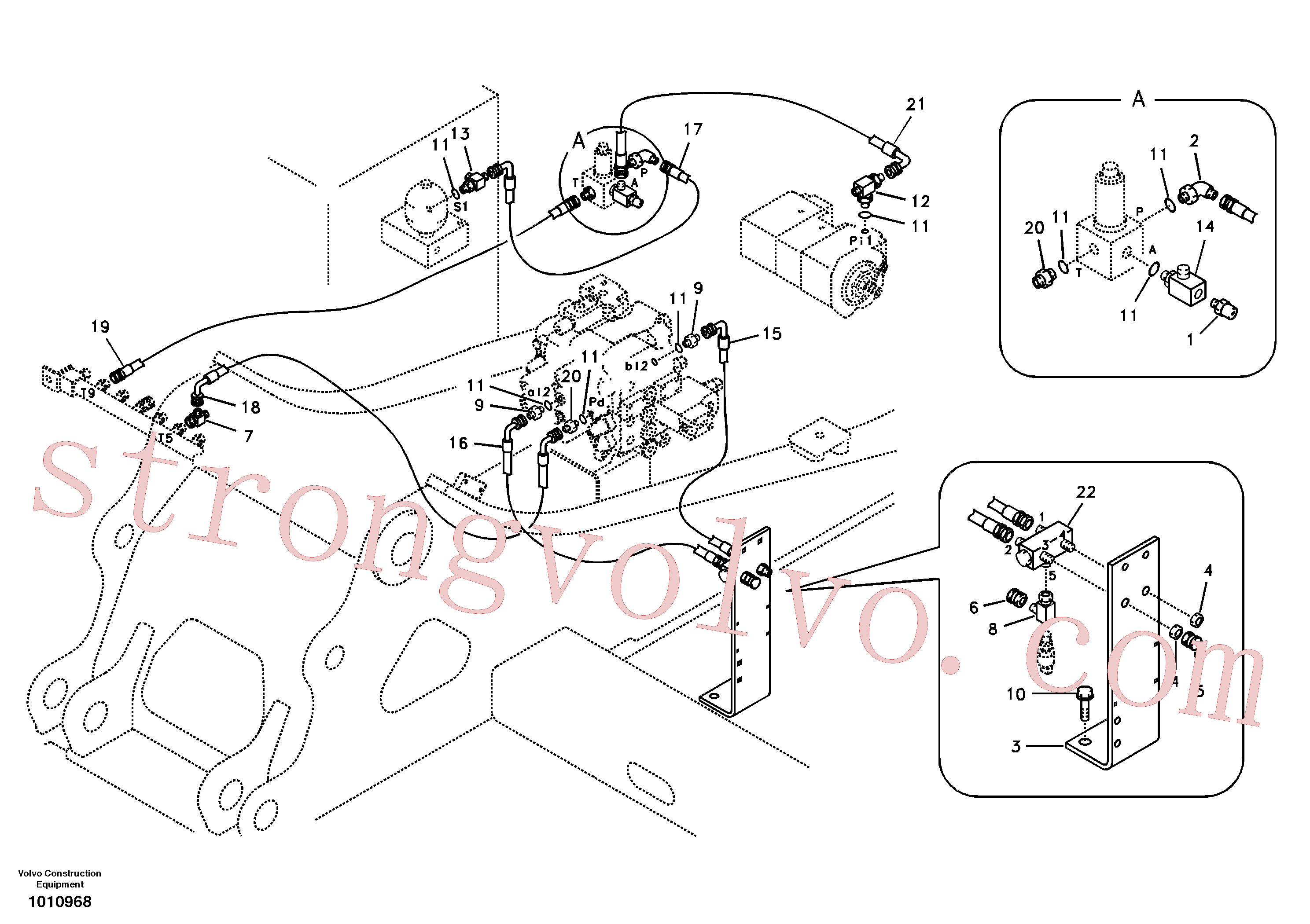 SA9453-03219 Volvo Hidráulica de serviço, martelo e cortador para fluxo da bomba principal(1010968 Montagem)