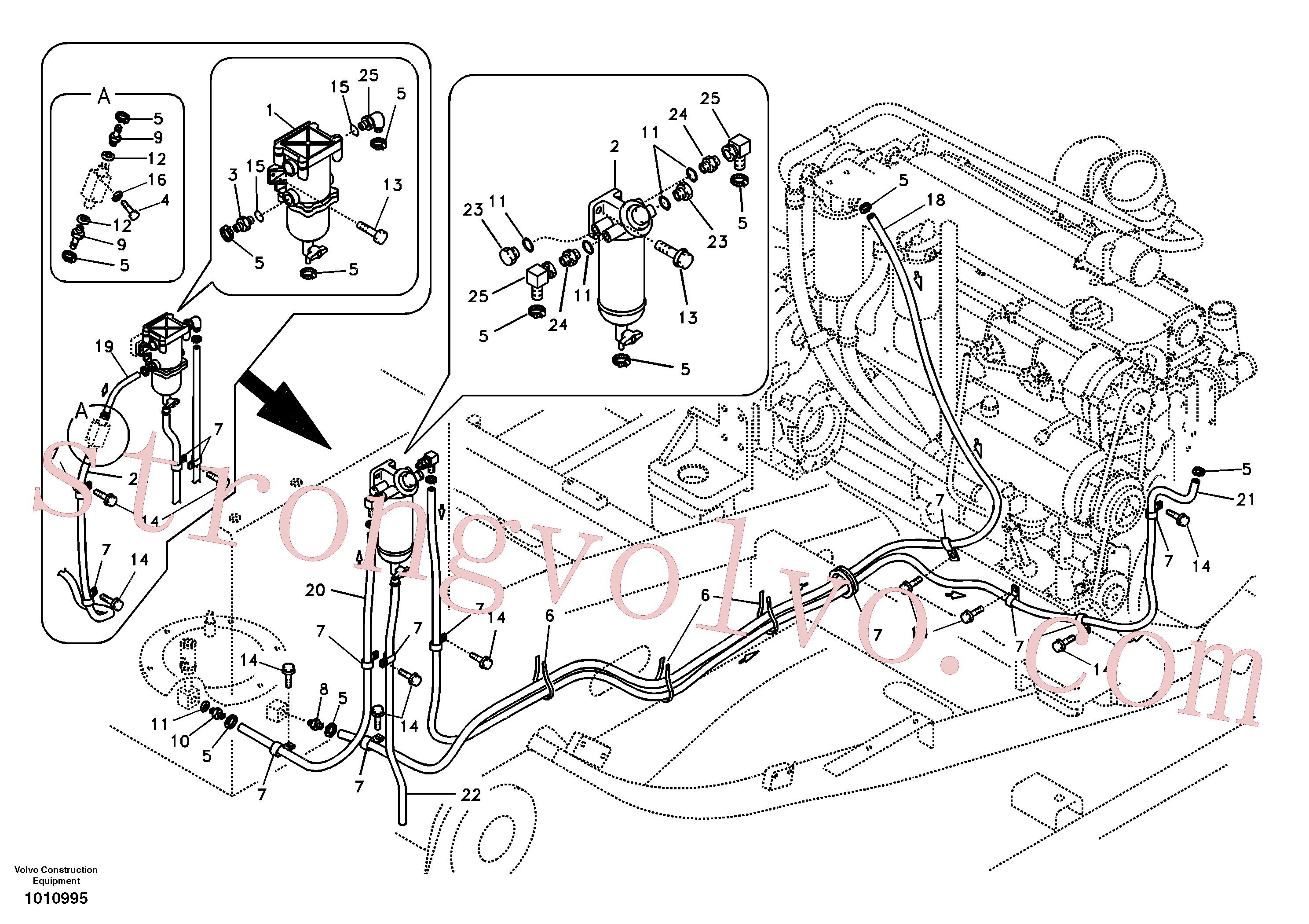SA9011-20609 Volvo Tubo de combustível - depósito de combustível(1010995 Montagem)