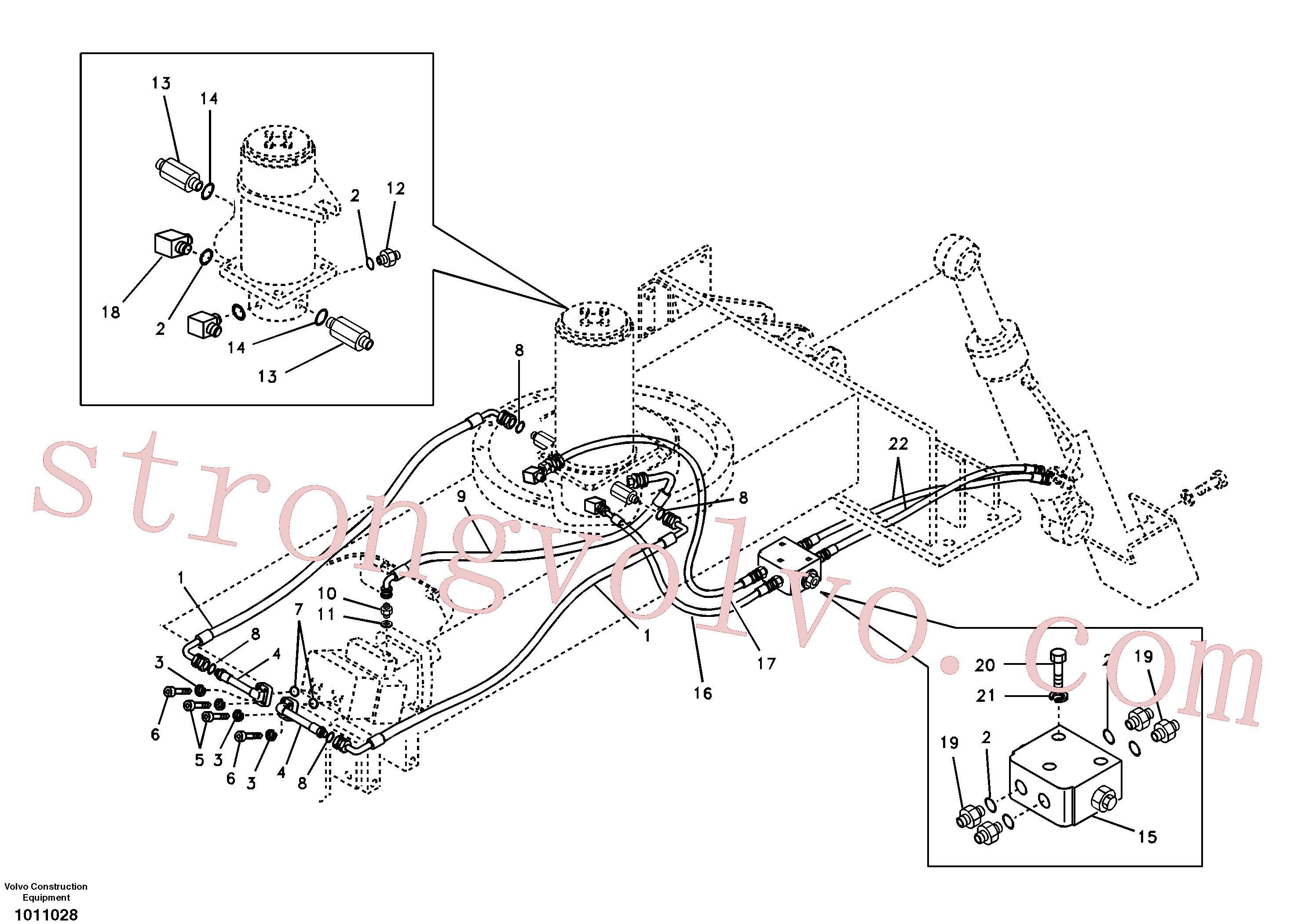 VOE14531094 Volvo Linha da rótula, rótula ao motor de curso(1011028 Montagem)