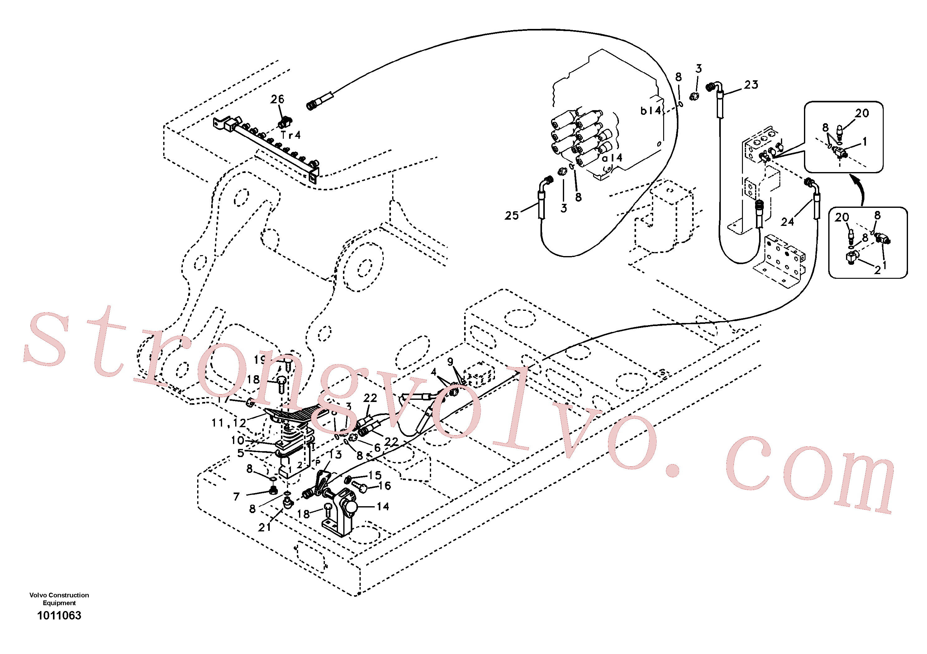 VOE14533067 Volvo Sistema servomotor, martelo e corte(1011063 Montagem)