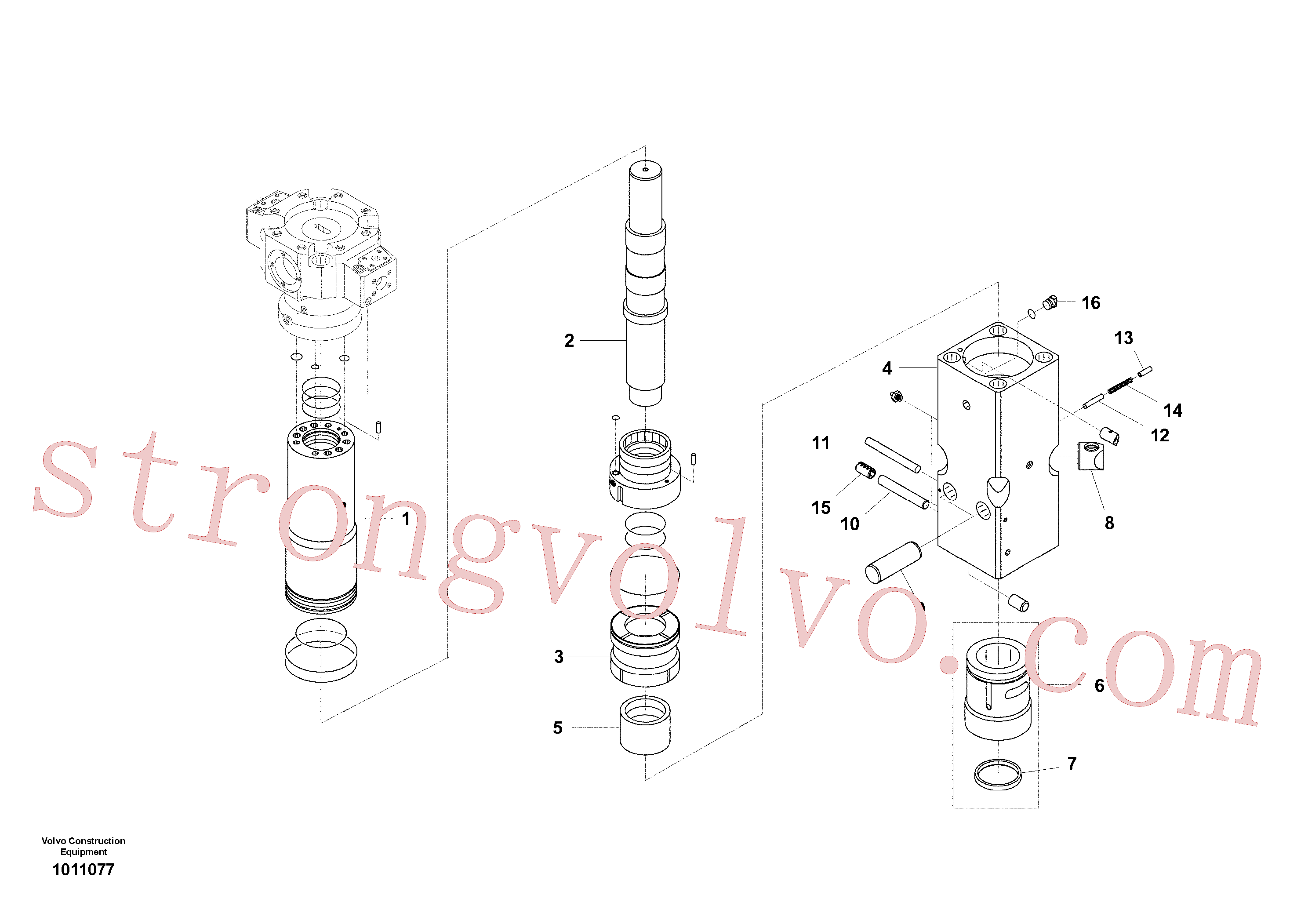 VOE14534694 Volvo Martelo hidráulico, alojamento do acumulador(1011077 Montagem)