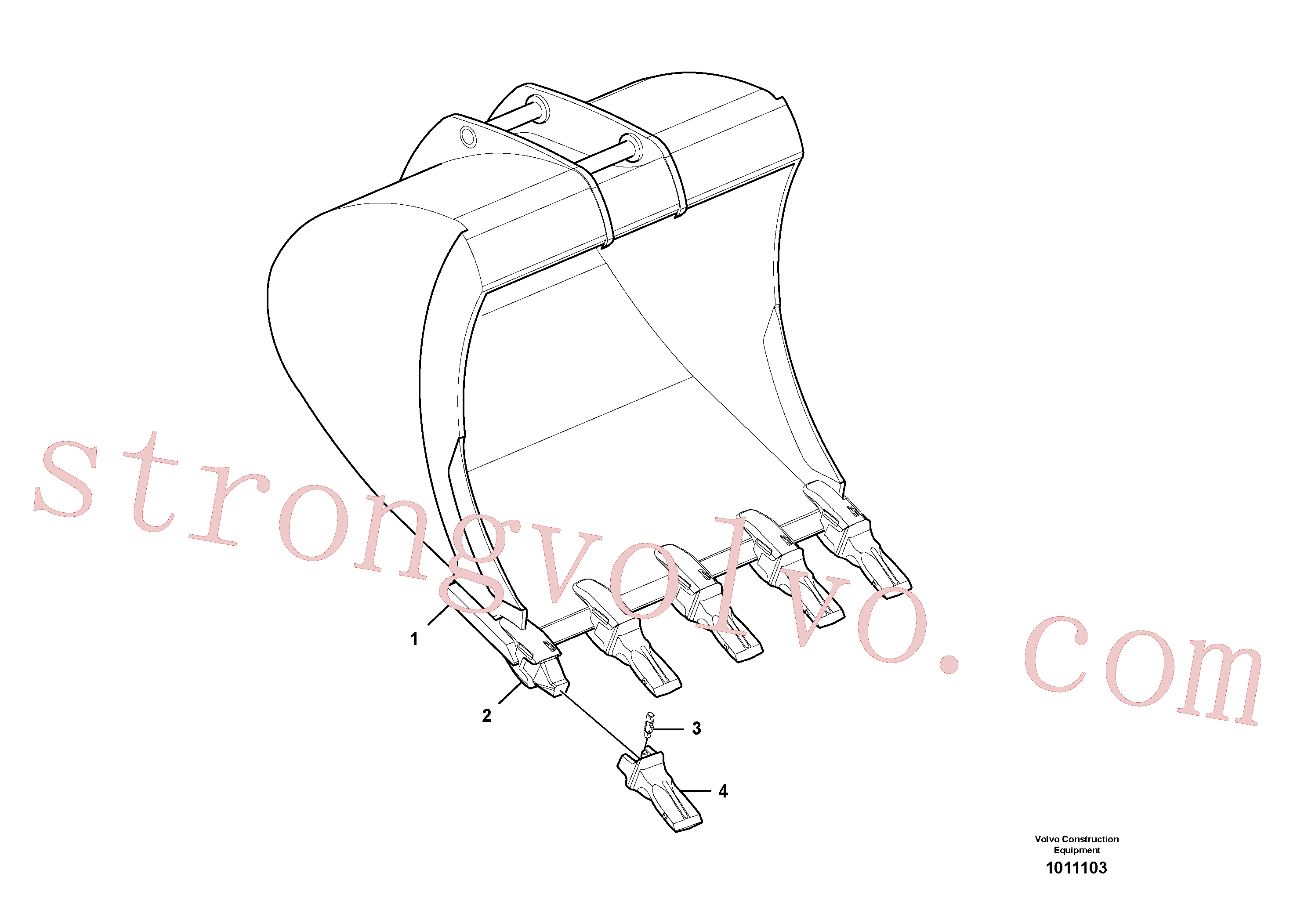 VOE14526511 Volvo Baldes para Quickfit (engate rápido)(1011103 Montagem)