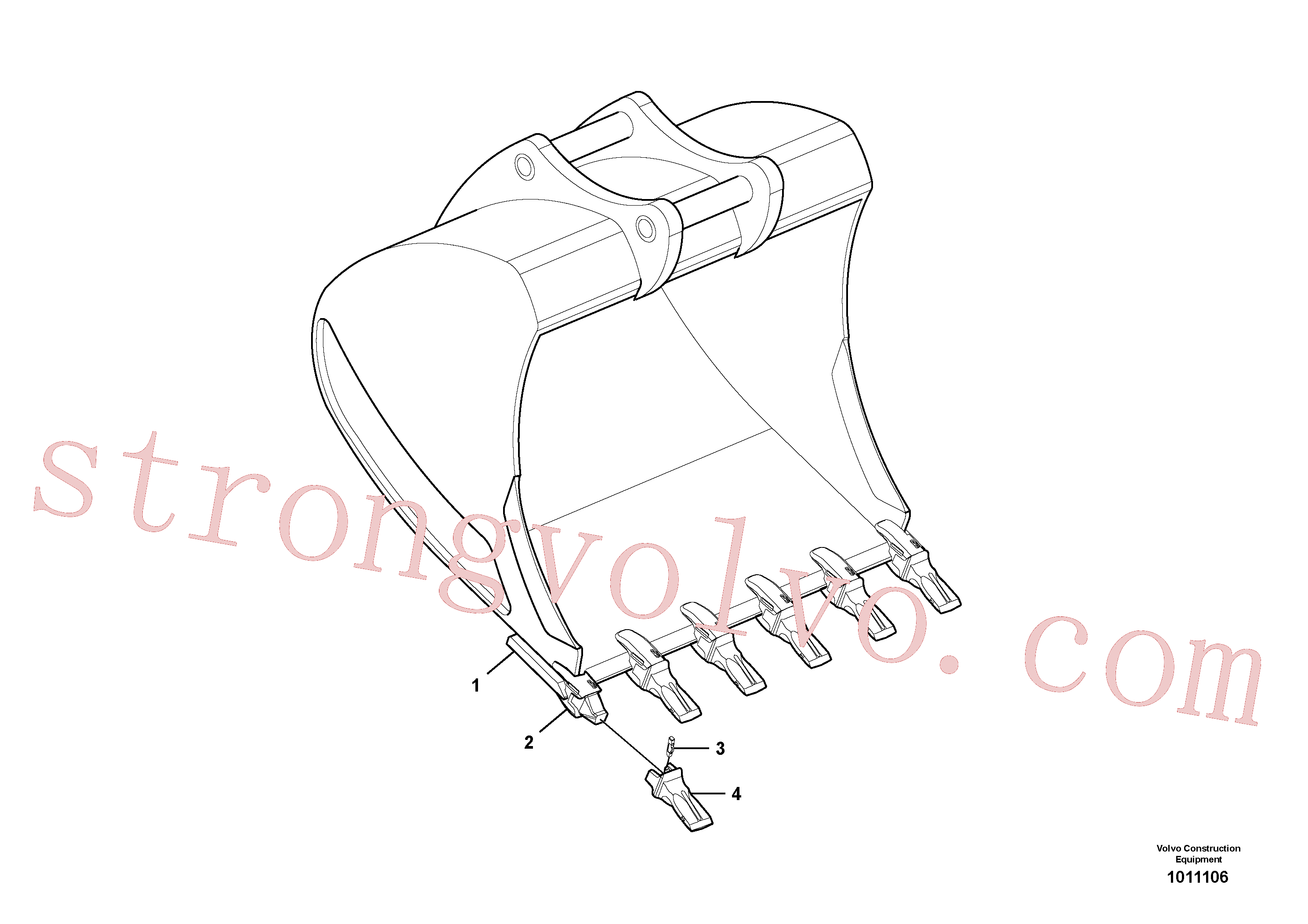 VOE14522960 Volvo Baldes para Quickfit (engate rápido)(1011106 Montagem)