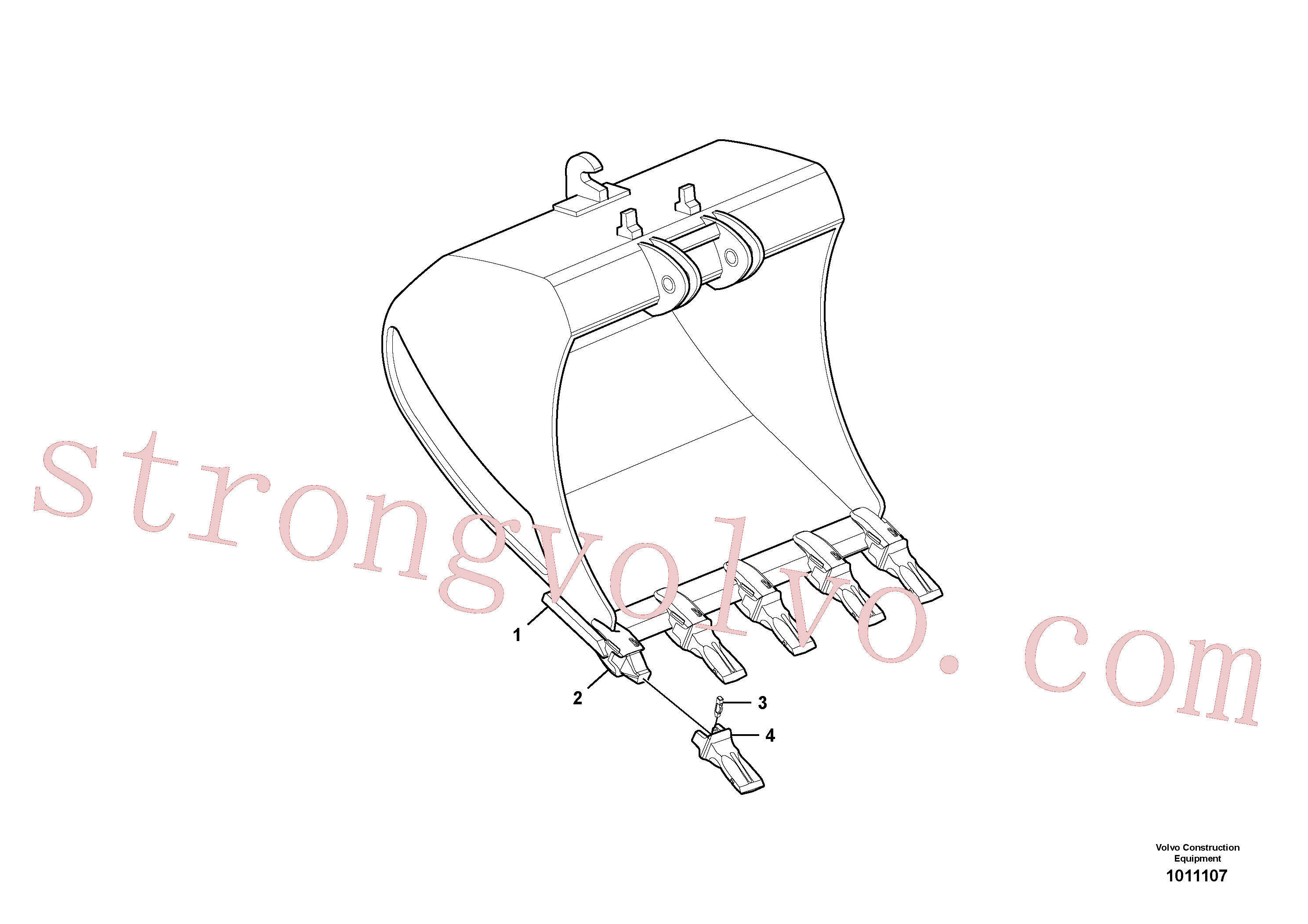 VOE14522960 Volvo Baldes para Quickfit (engate rápido)(1011107 Montagem)