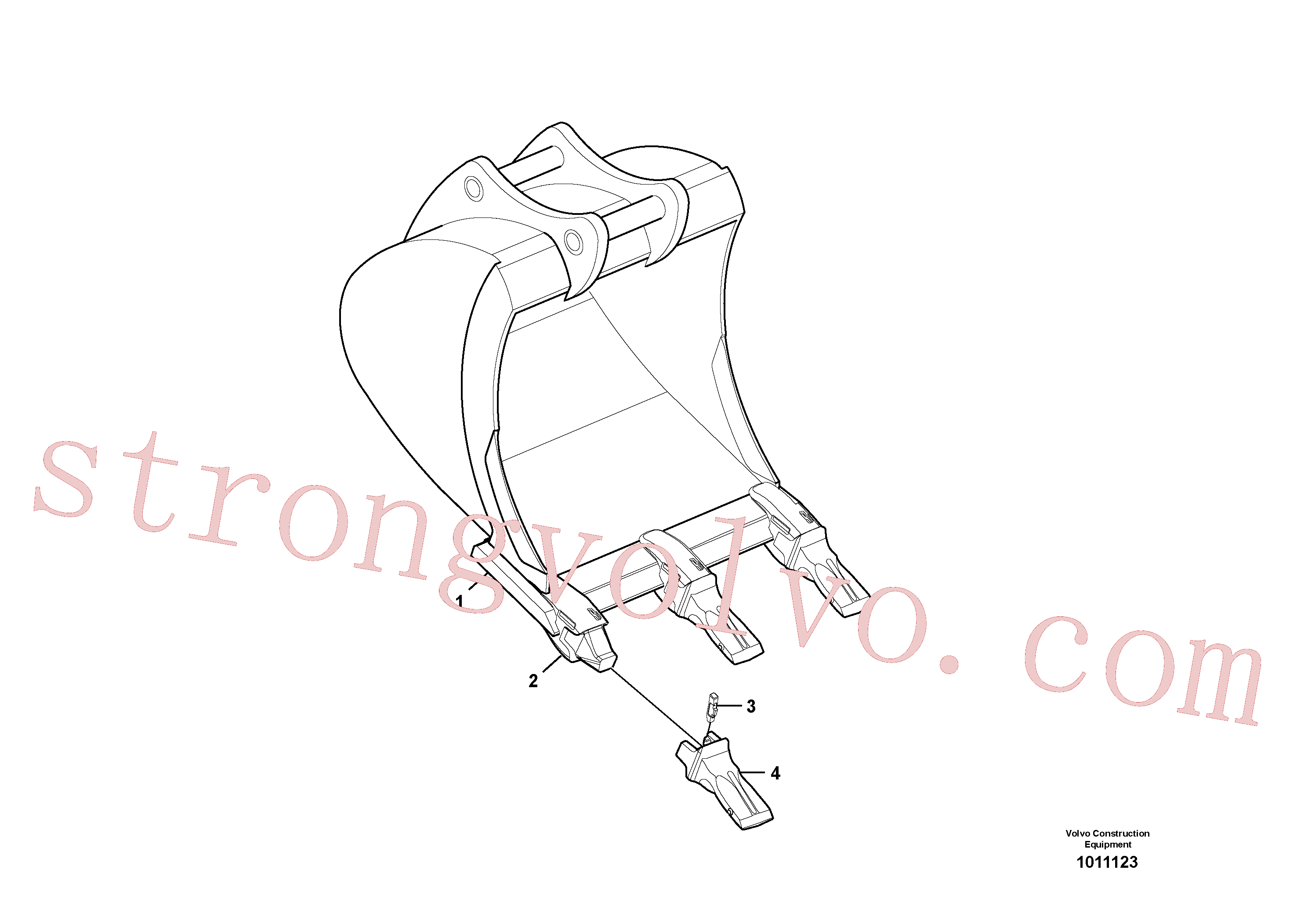 VOE14522960 Volvo Baldes para Quickfit (engate rápido)(1011123 Montagem)