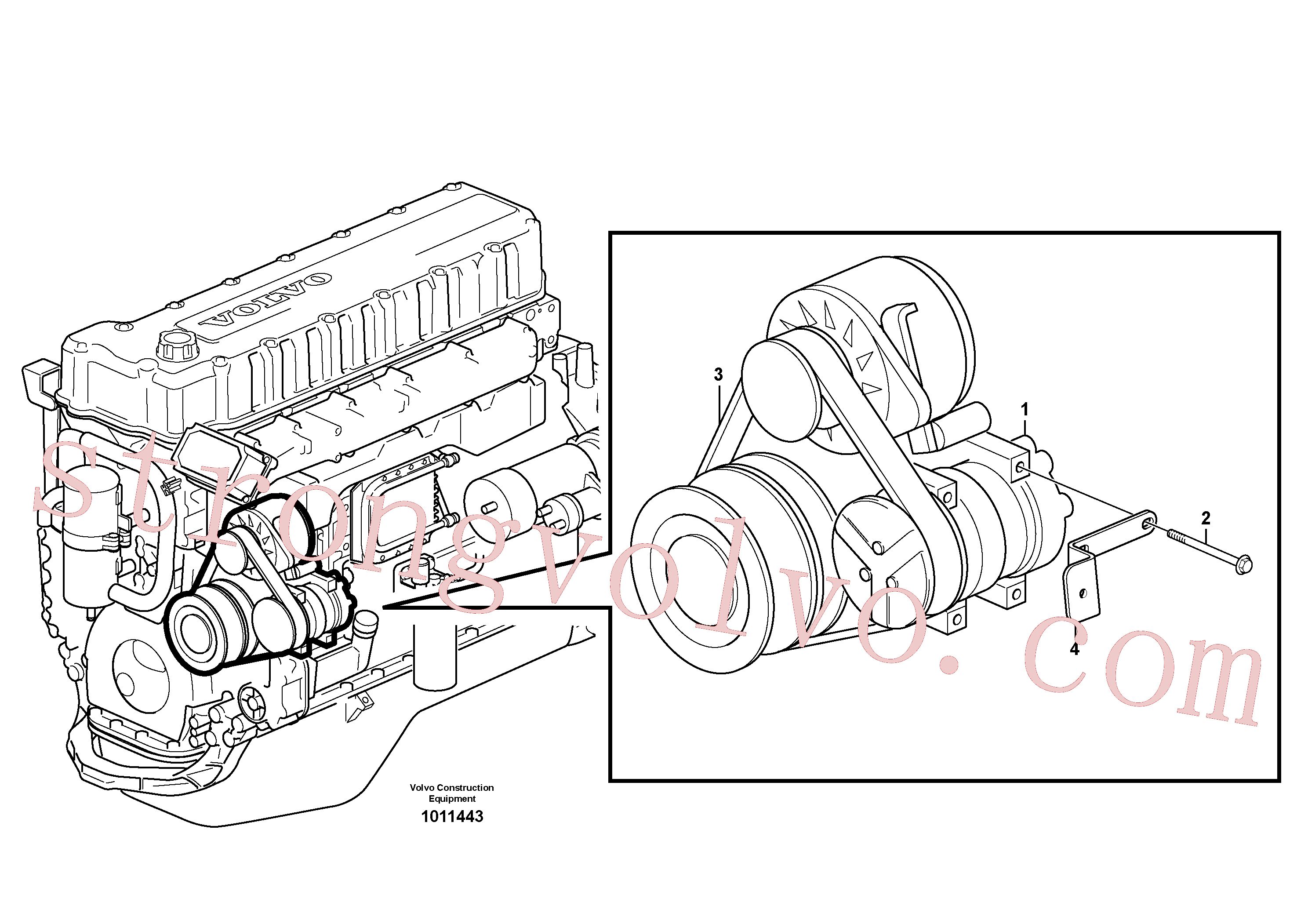 VOE13965184 Volvo Compressor para agente refrigerante R134a com acessórios(1011443 Montagem)