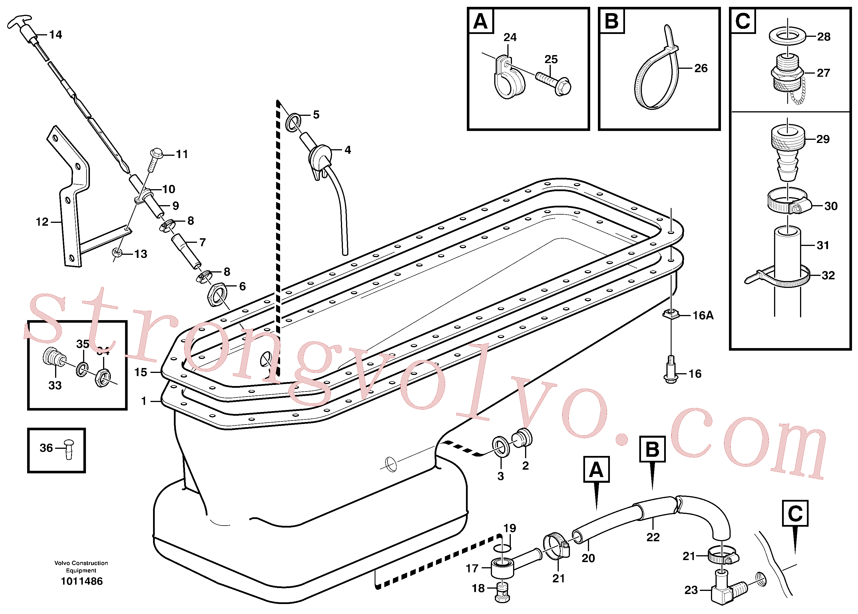 VOE13955997 Volvo Cárter de óleo(1011486 Montagem)