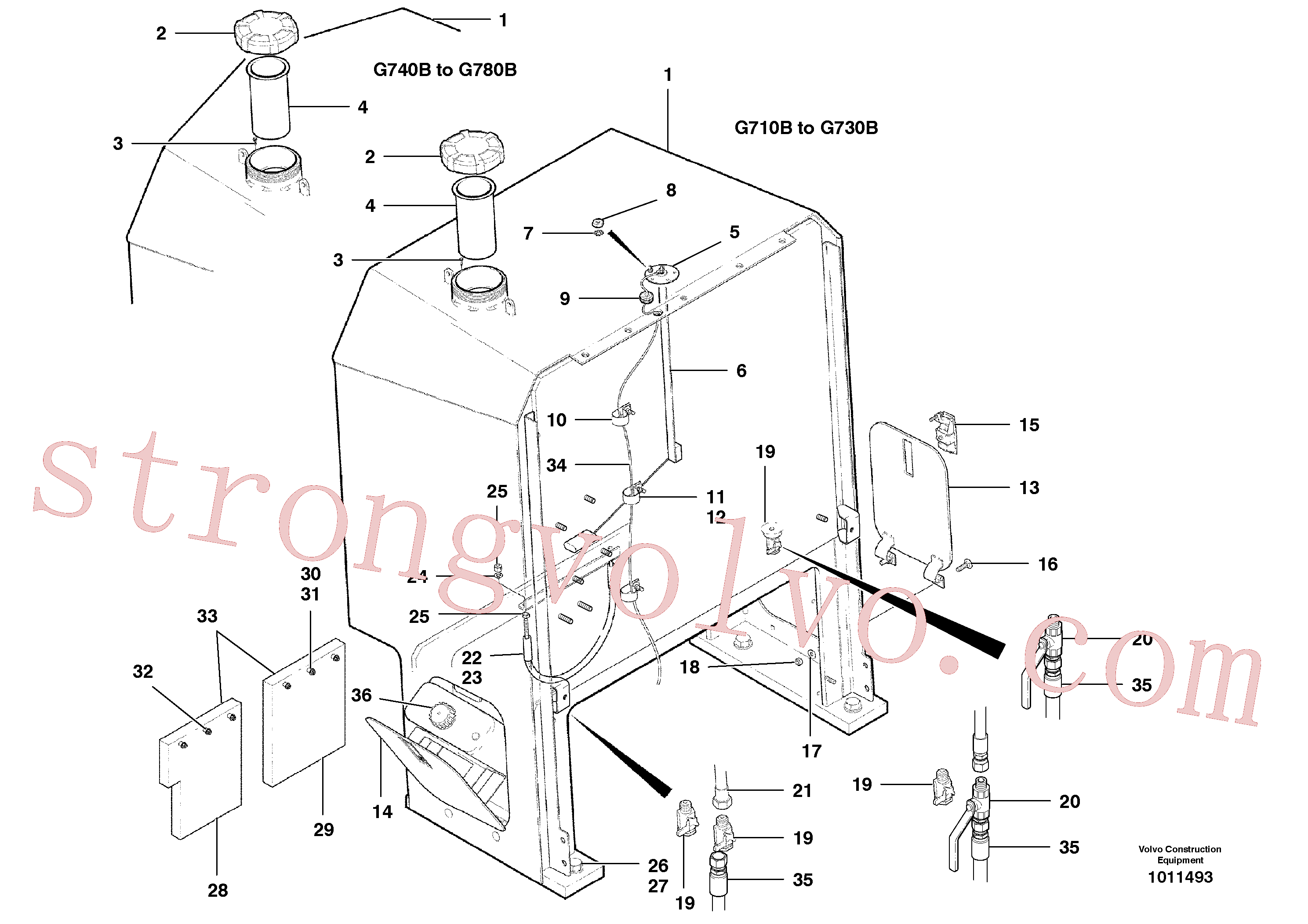 CH32320 Volvo Depósito de combustível(1011493 Montagem)