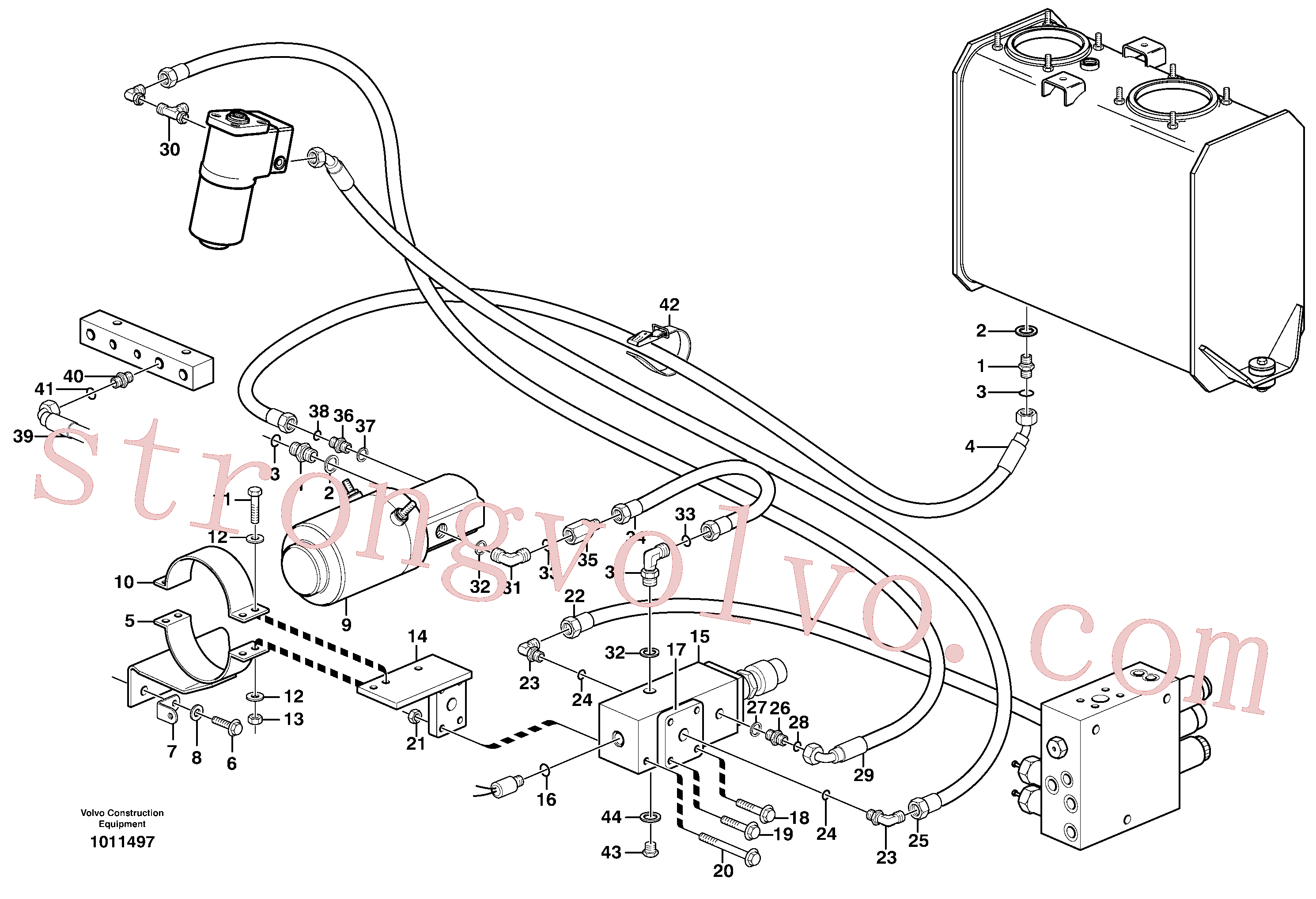 PJ4040250 Volvo Sistema da direcção auxiliar(1011497 Montagem)