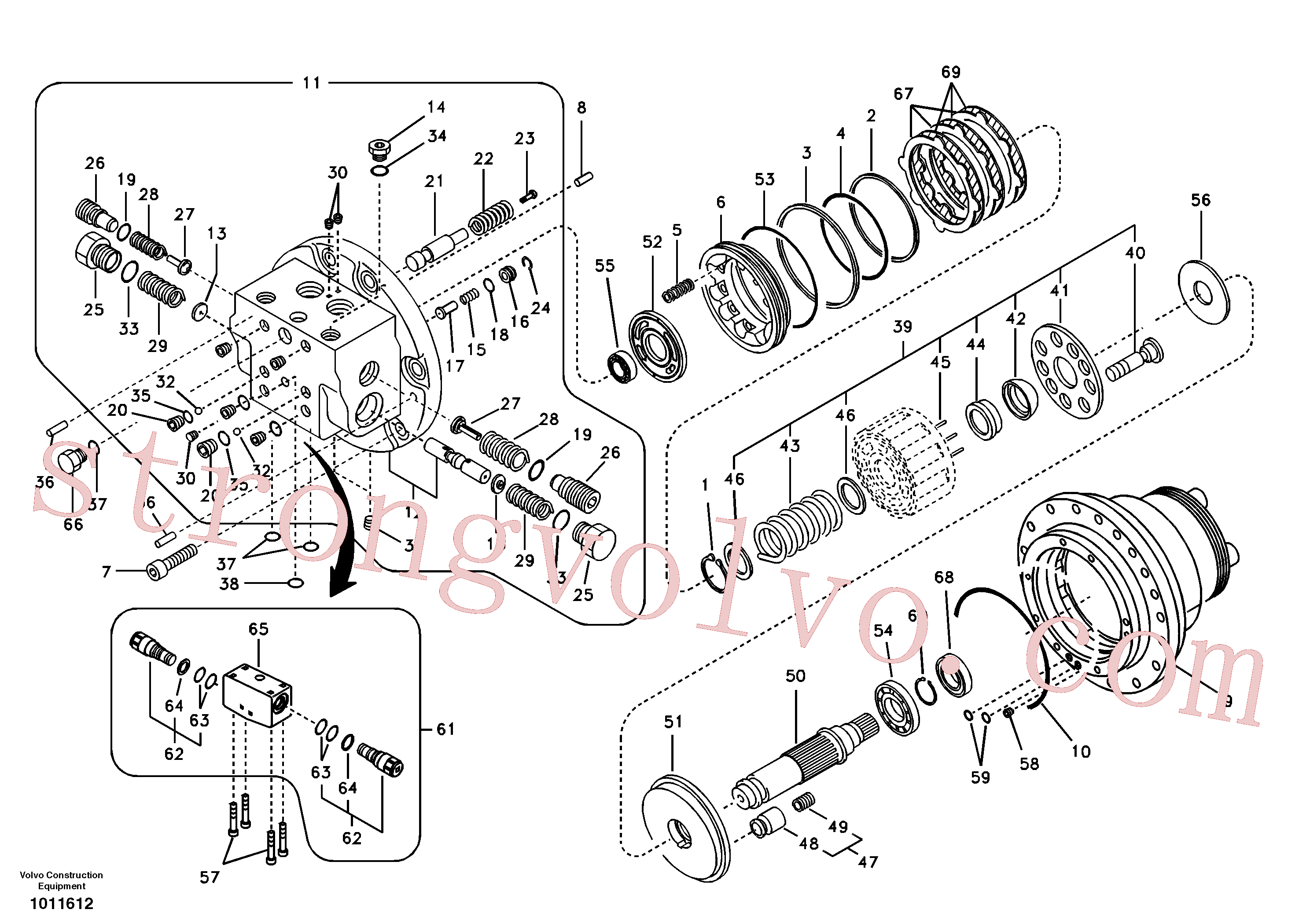 VOE14526561 Volvo Motor de deslocação(1011612 Montagem)