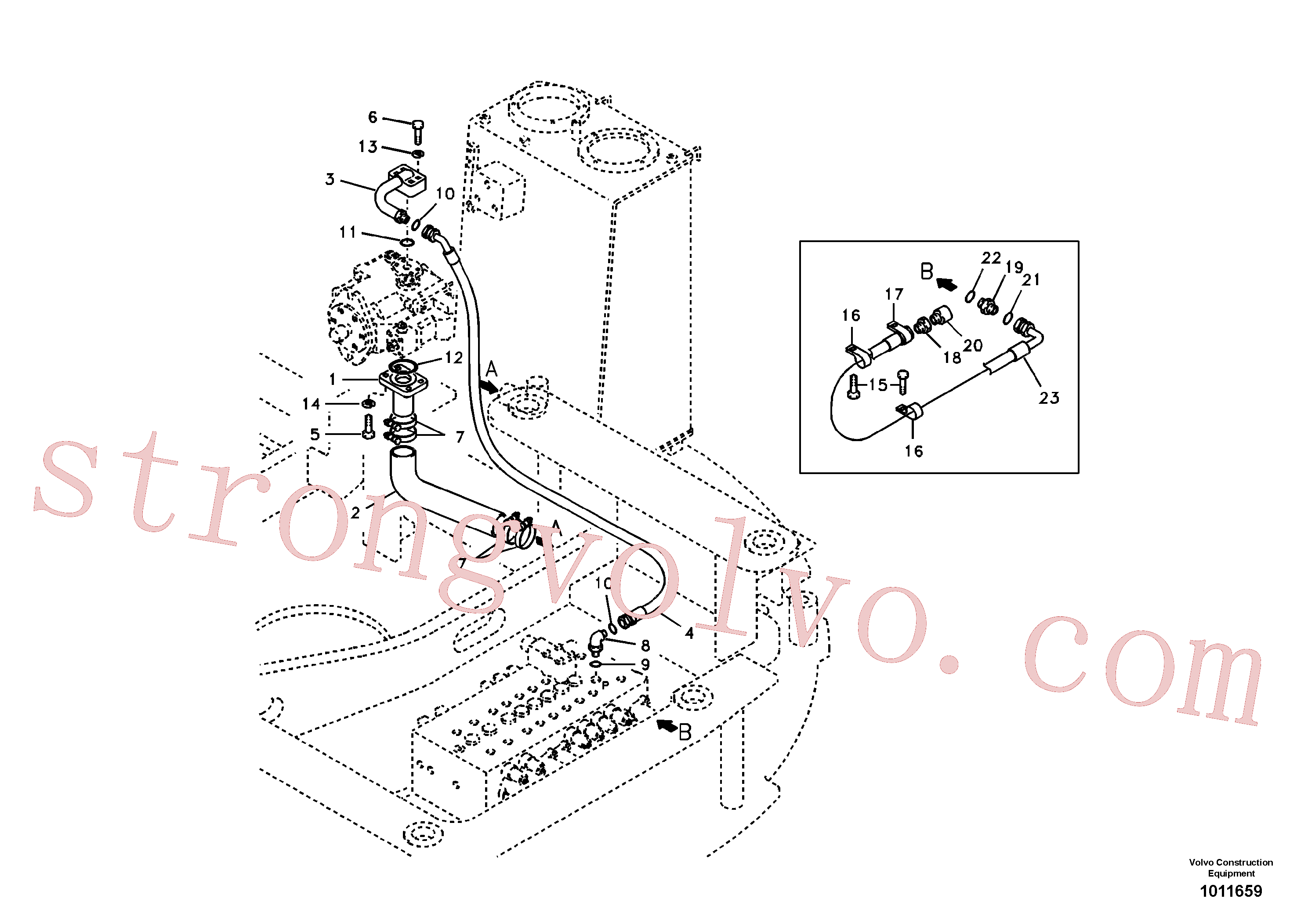 VOE14551169 Volvo Sistema hidráulico, linha de sucção(1011659 Montagem)