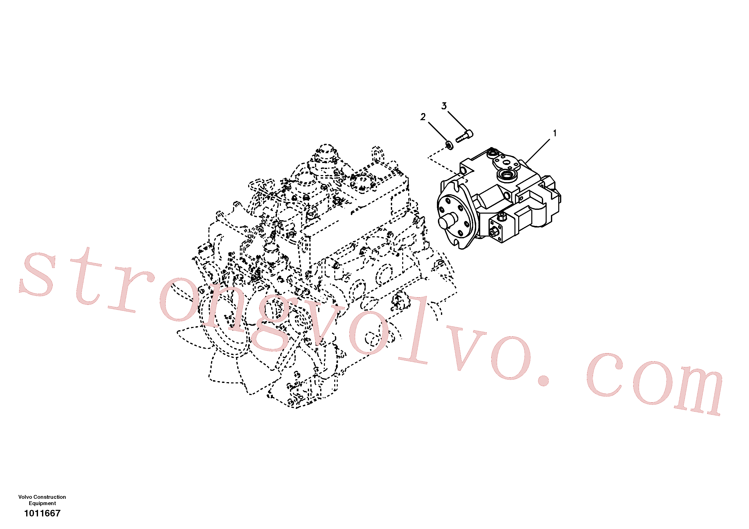 VOE14623785 Volvo Instalação da bomba(1011667 Montagem)