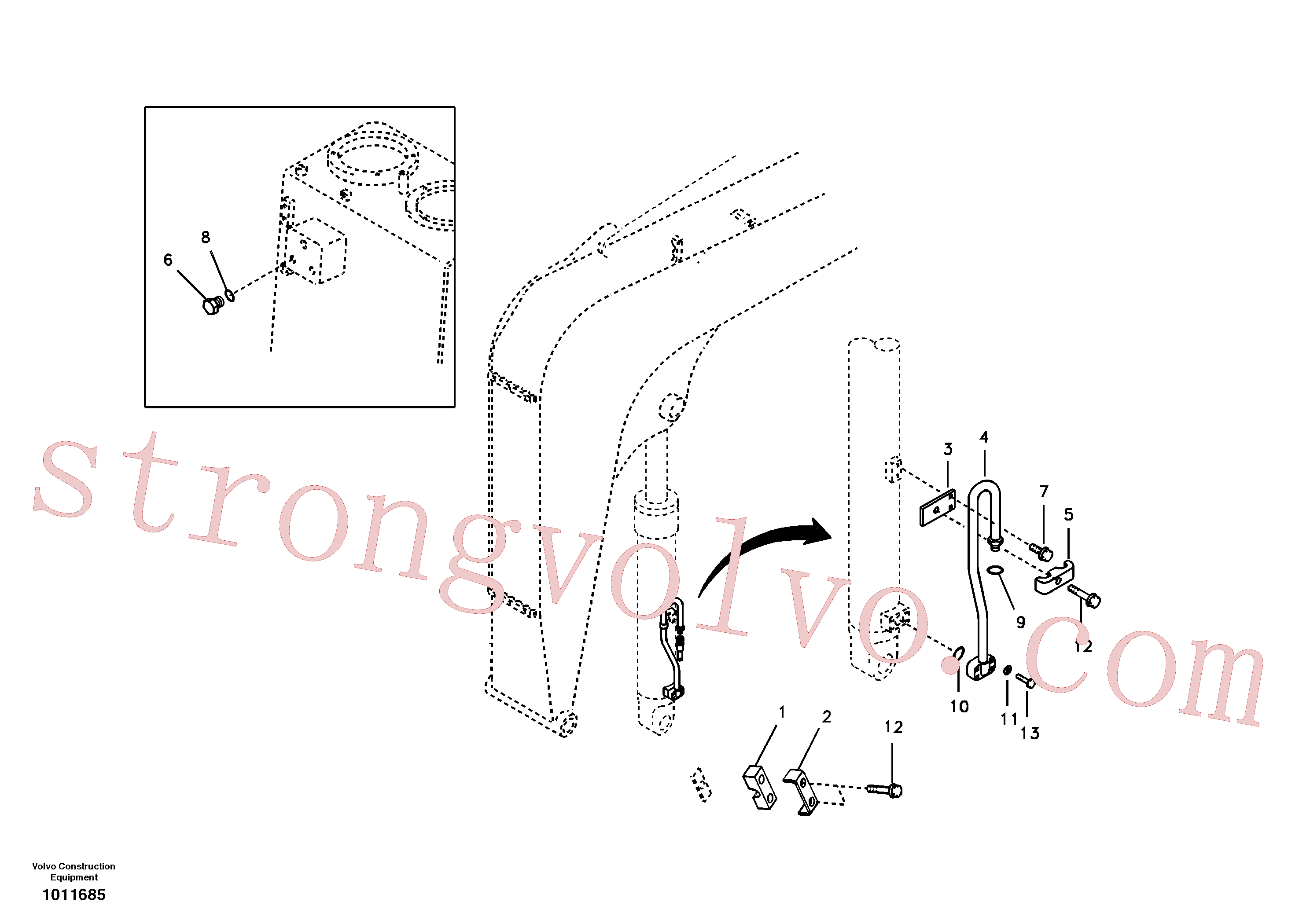 VOE14509424 Volvo Hidráulica de serviço, cilindro da lança(1011685 Montagem)