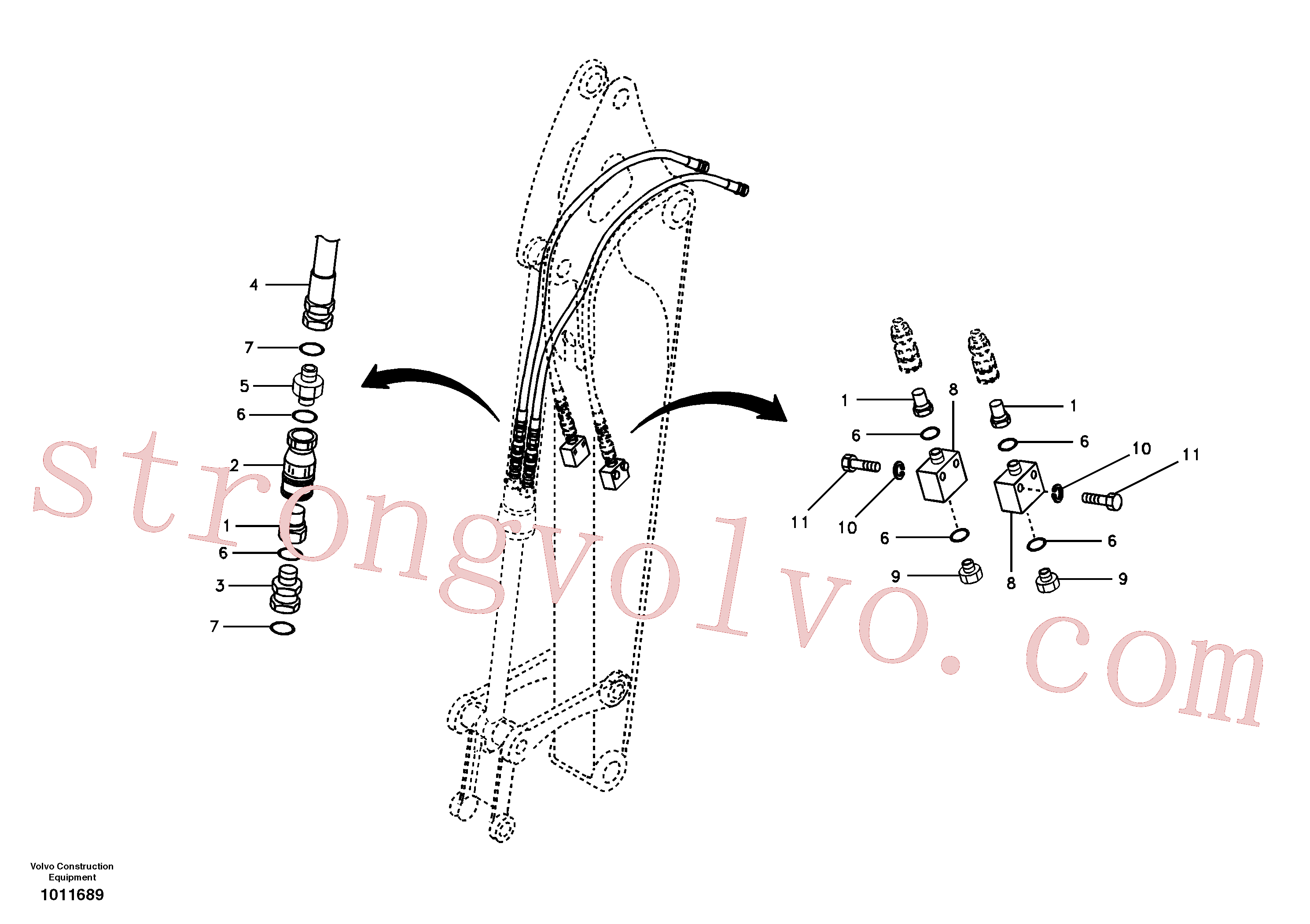 VOE14880069 Volvo Hidráulica de serviço, sistema de mandíbulas no equipamento de serviço(1011689 Montagem)