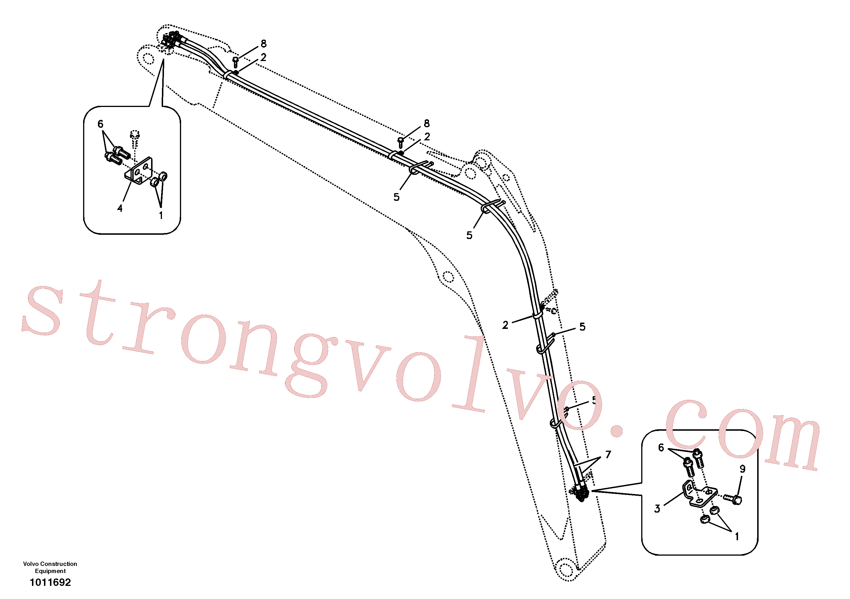 VOE14654738 Volvo Hidráulica de serviço, encaixe rápido na lança(1011692 Montagem)