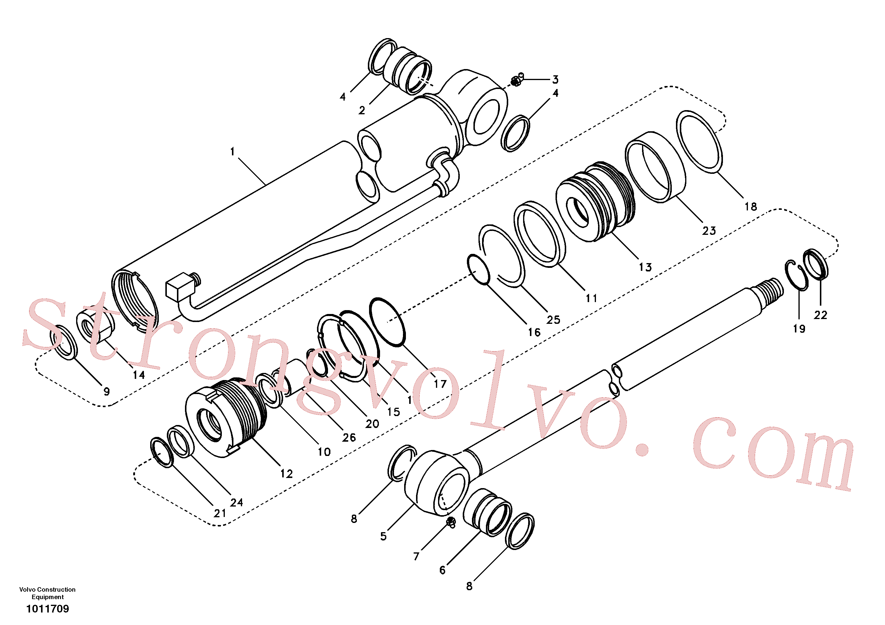SA9563-20500 Volvo Cilindro de balde(1011709 Montagem)