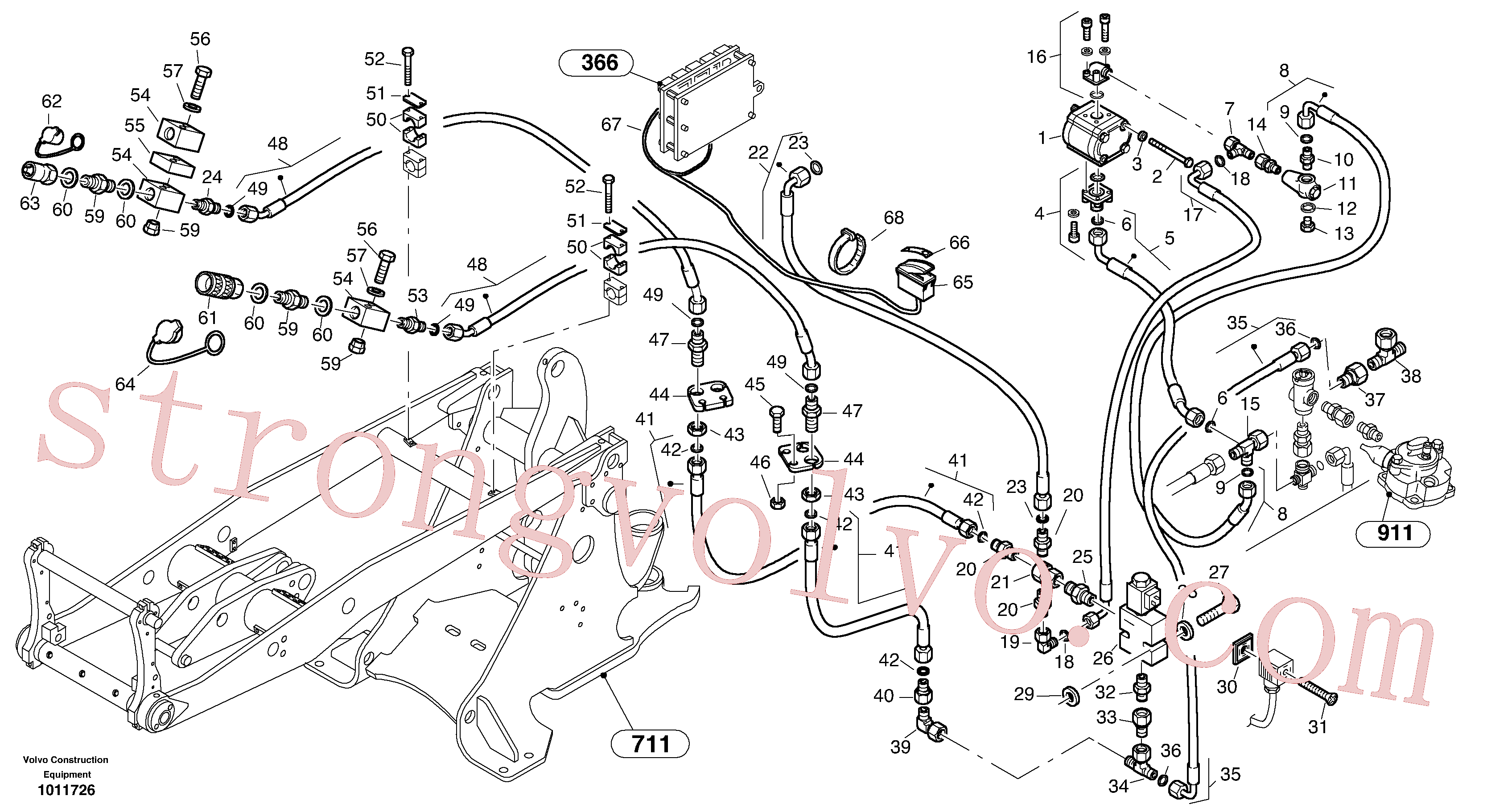 VOE11305833 Volvo Bomba auxiliar com linhas (acoplamento Skid Steer)(1011726 Montagem)