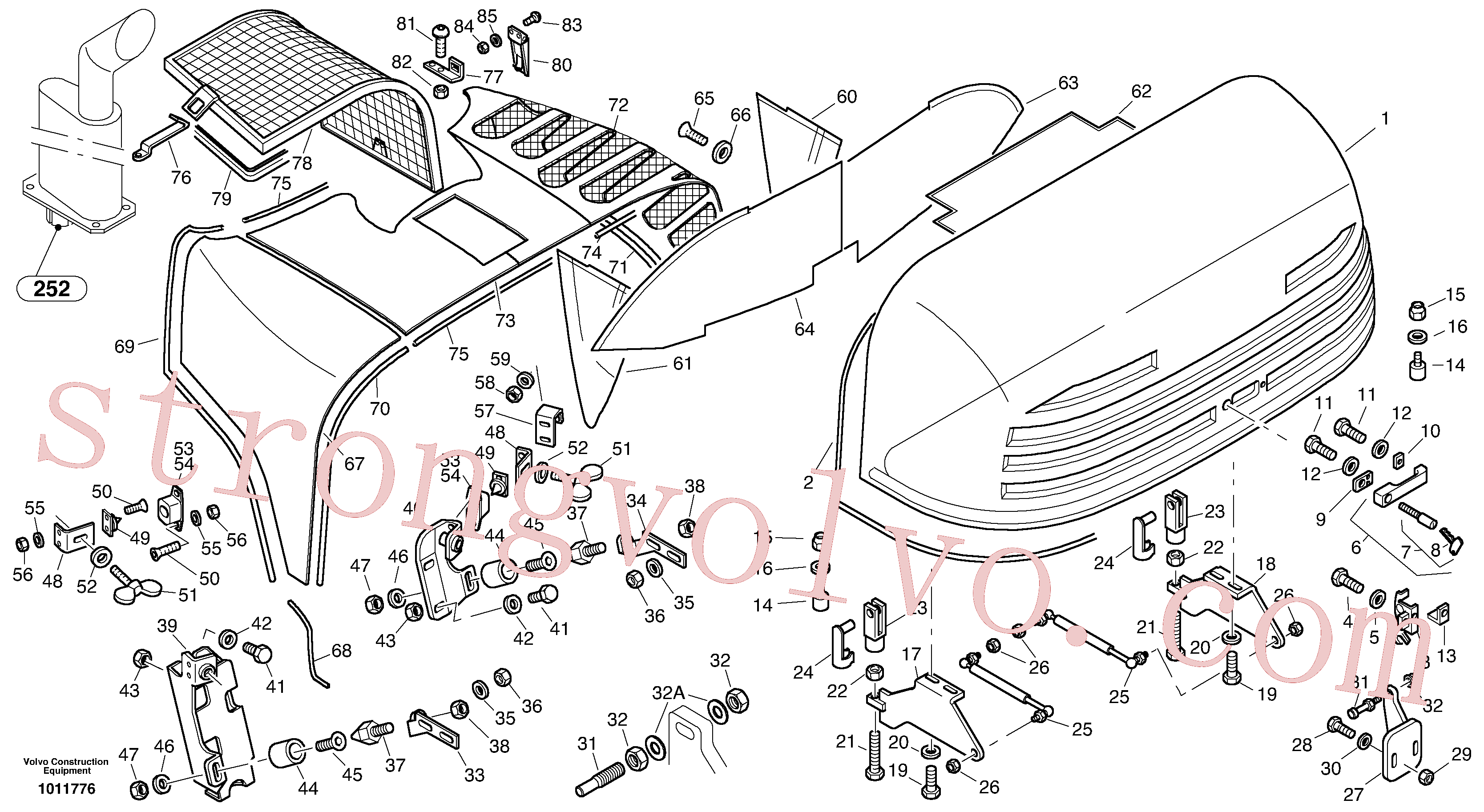 VOE11305305 Parafuso sextavado Volvo escavadeira
